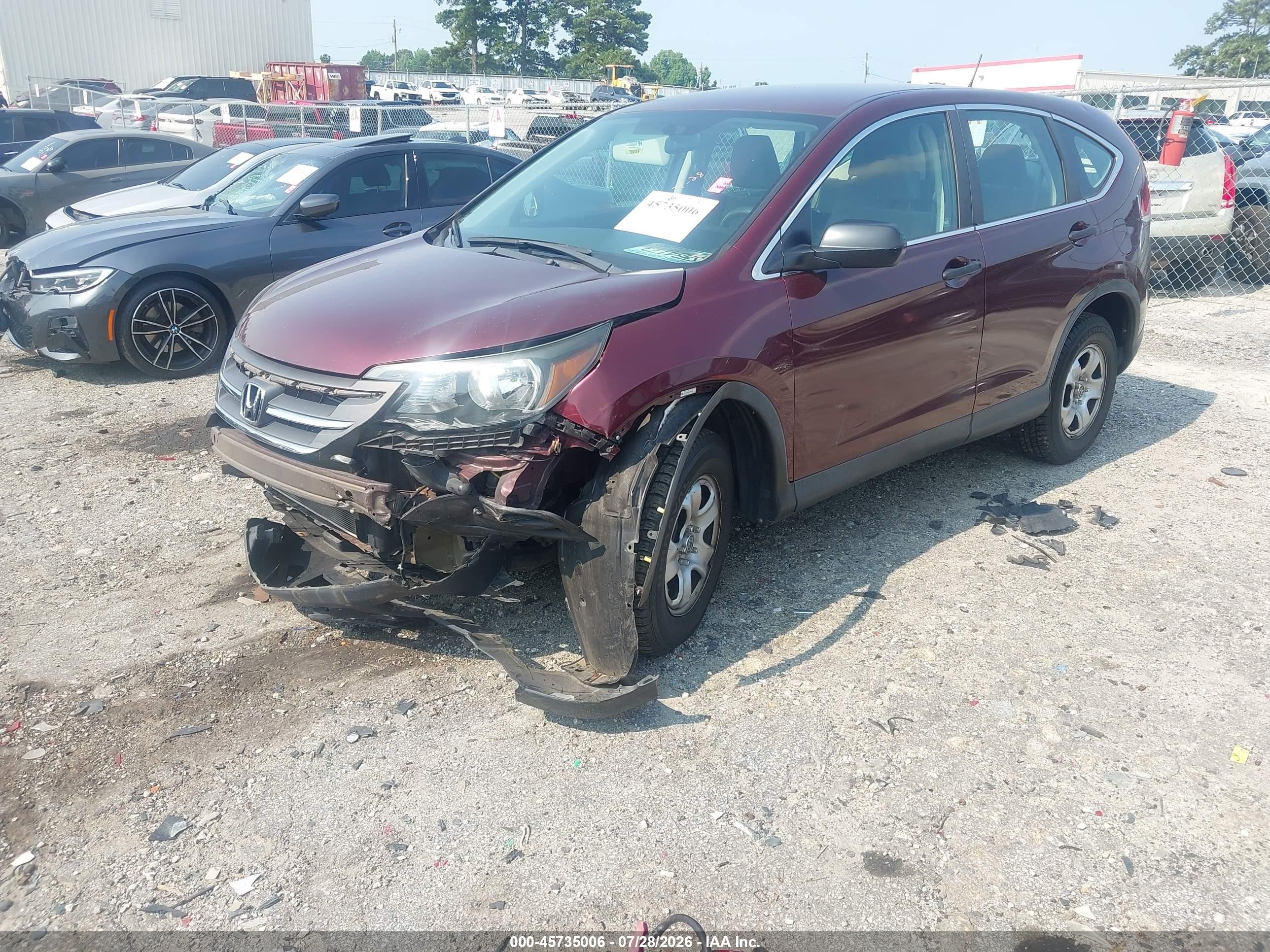 2012 Honda Cr-v Lx Темно-бордовый vin: 5J6RM4H36CL063036