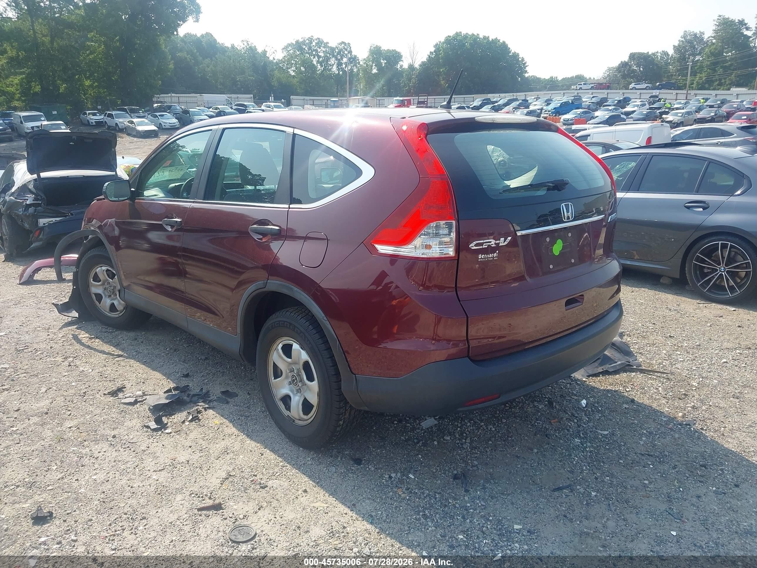 2012 Honda Cr-v Lx Темно-бордовый vin: 5J6RM4H36CL063036