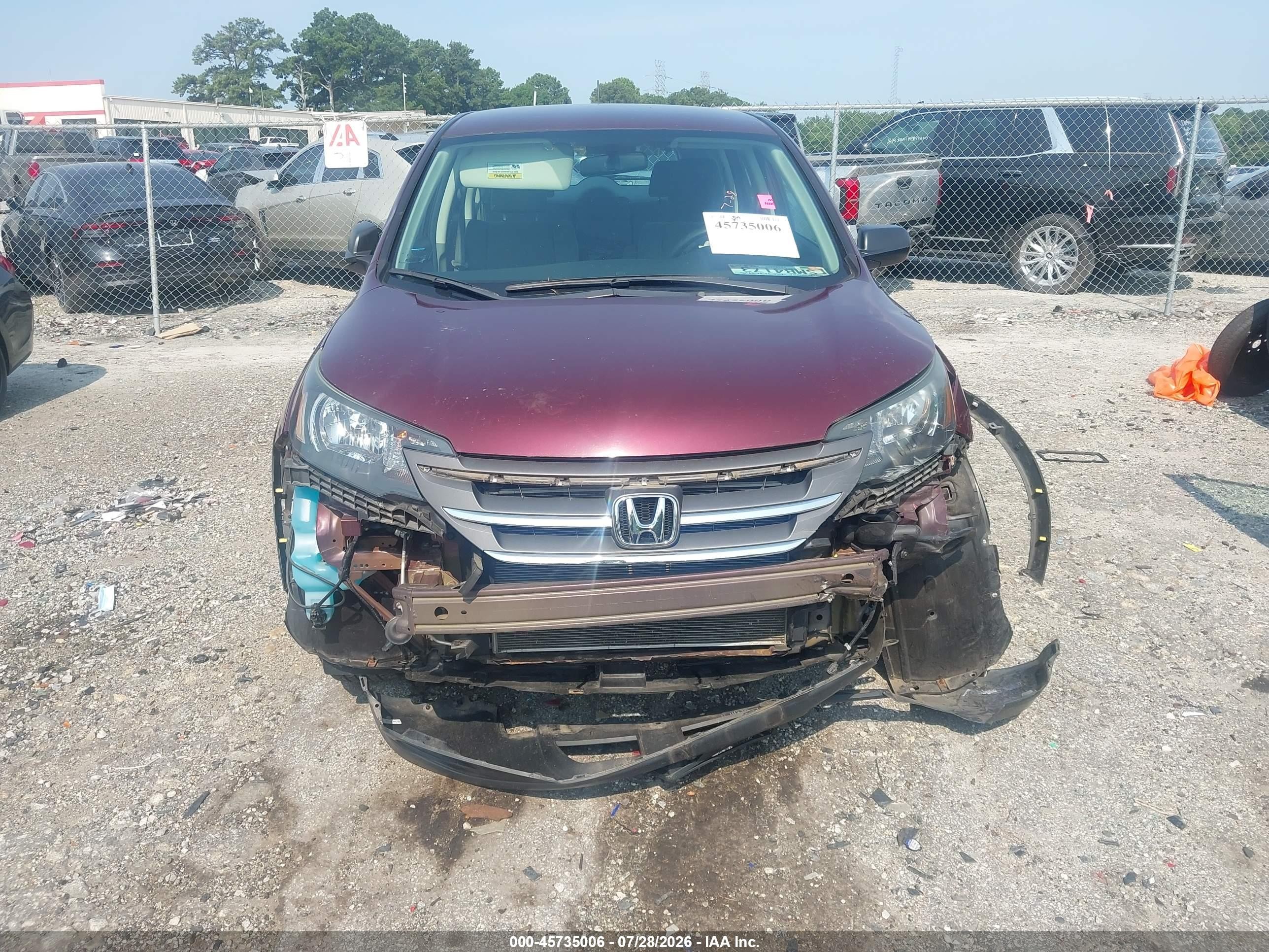 2012 Honda Cr-v Lx Темно-бордовый vin: 5J6RM4H36CL063036