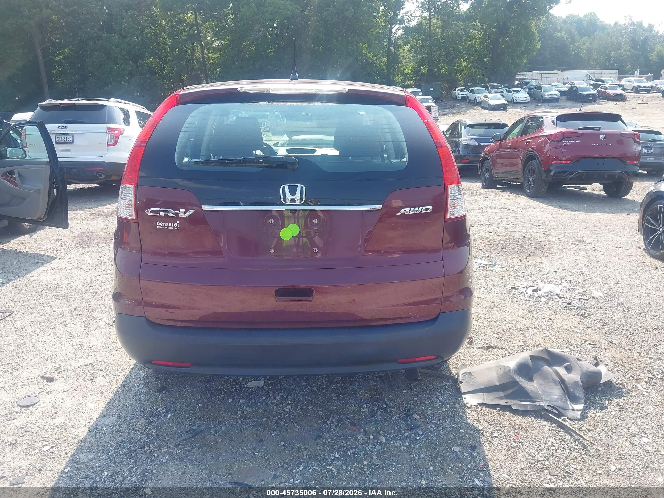 2012 Honda Cr-v Lx Темно-бордовый vin: 5J6RM4H36CL063036