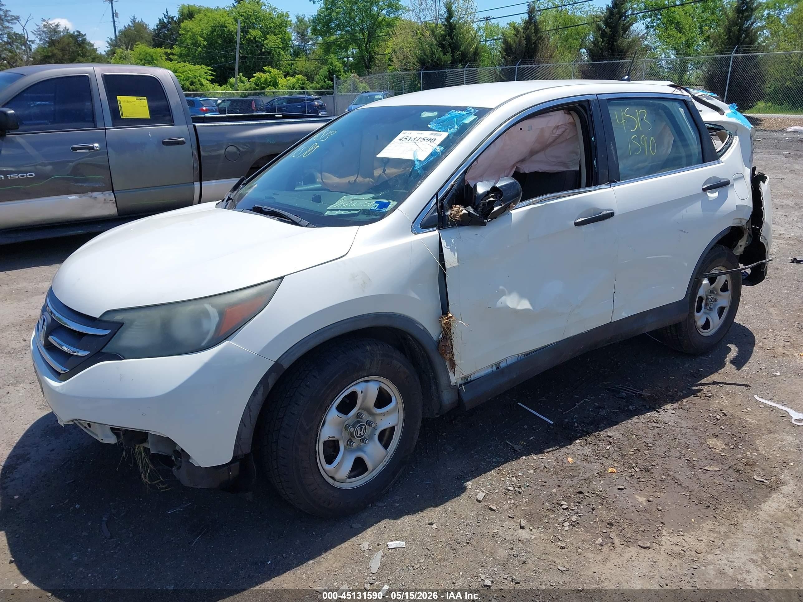2014 Honda Cr-v Lx White vin: 5J6RM4H36EL061080