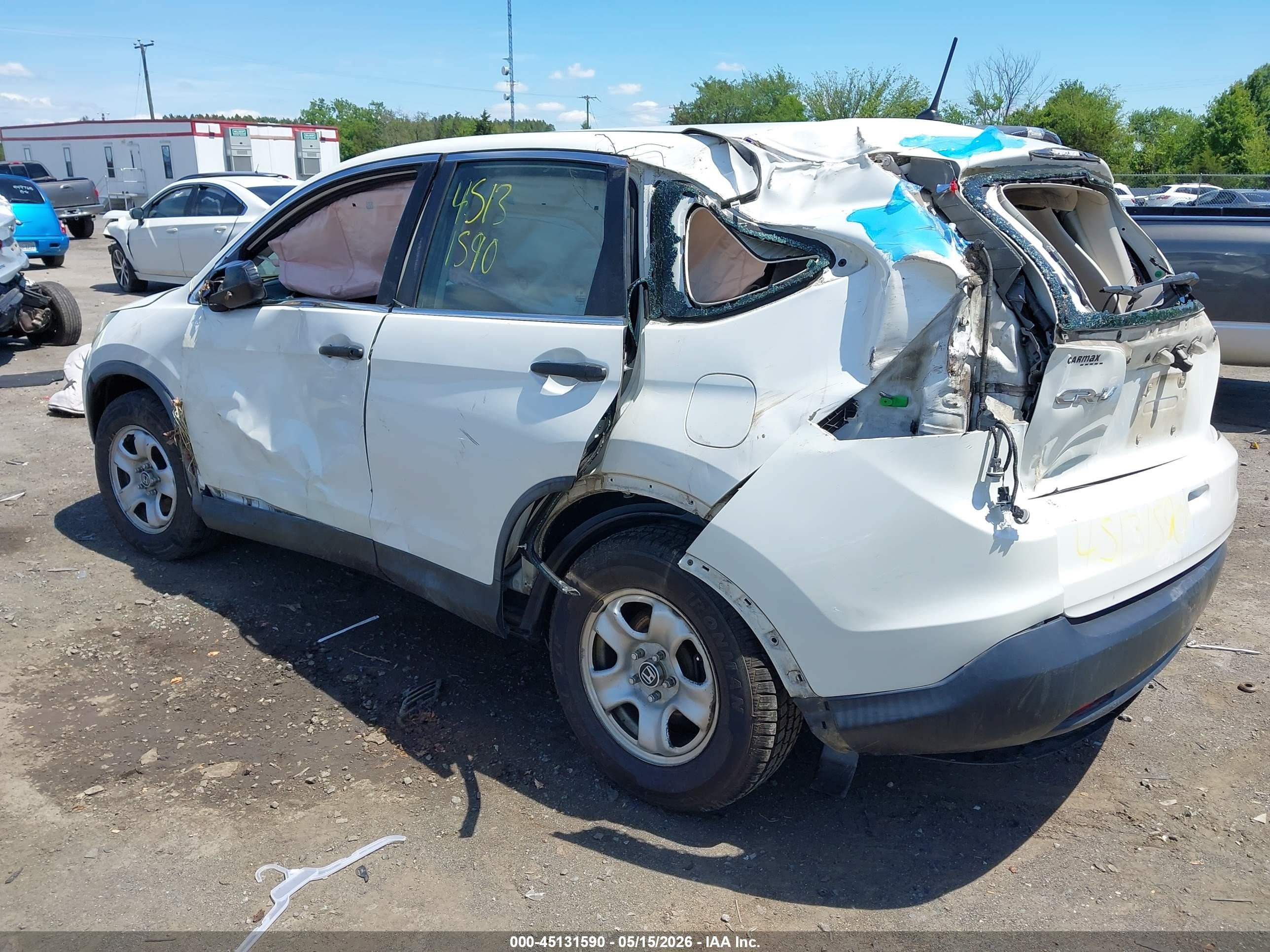 2014 Honda Cr-v Lx White vin: 5J6RM4H36EL061080