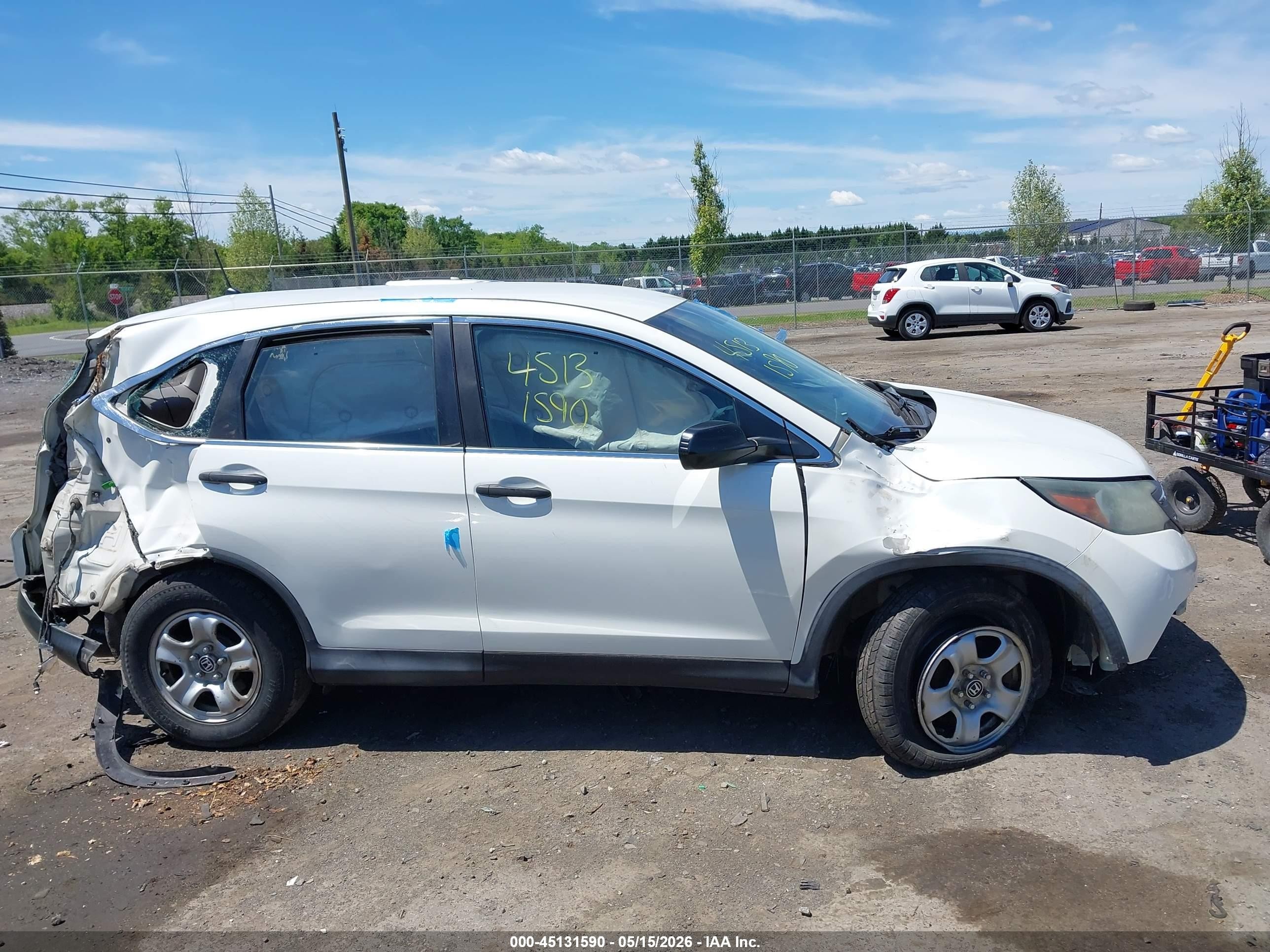 2014 Honda Cr-v Lx White vin: 5J6RM4H36EL061080