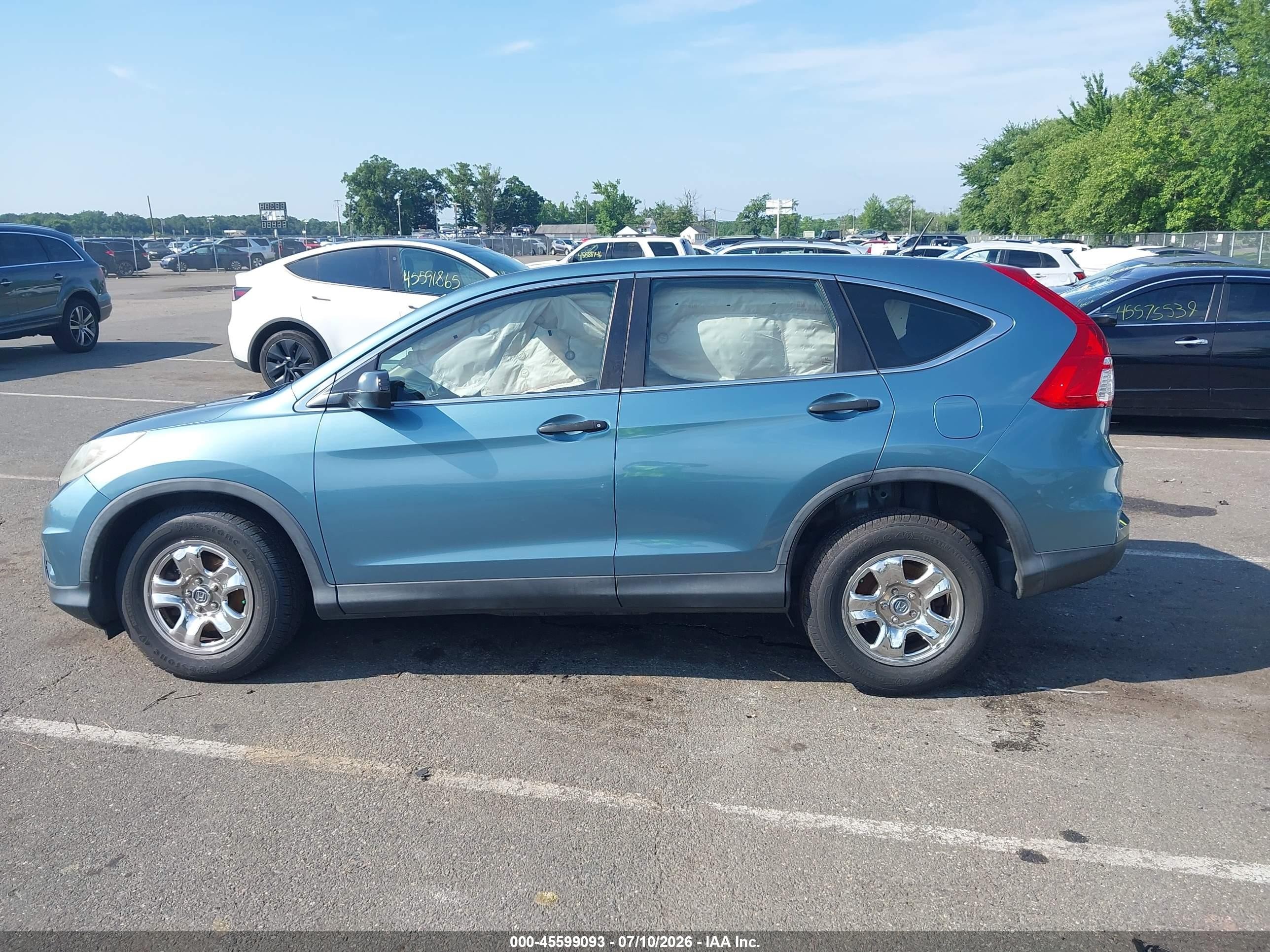 2015 Honda Cr-v Lx Blue vin: 5J6RM4H36FL004606