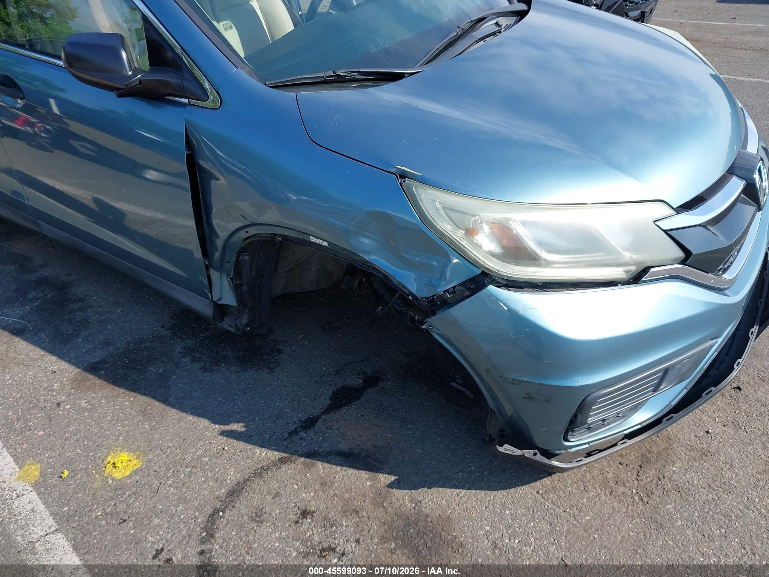 2015 Honda Cr-v Lx Blue vin: 5J6RM4H36FL004606
