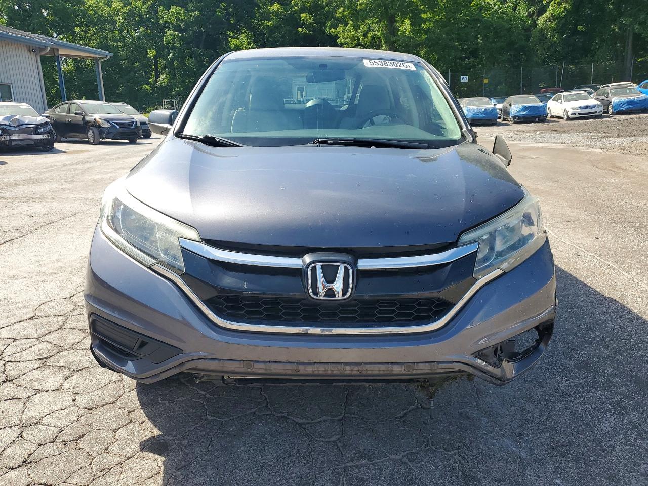 2015 Honda Cr-v Lx Gray vin: 5J6RM4H36FL008168