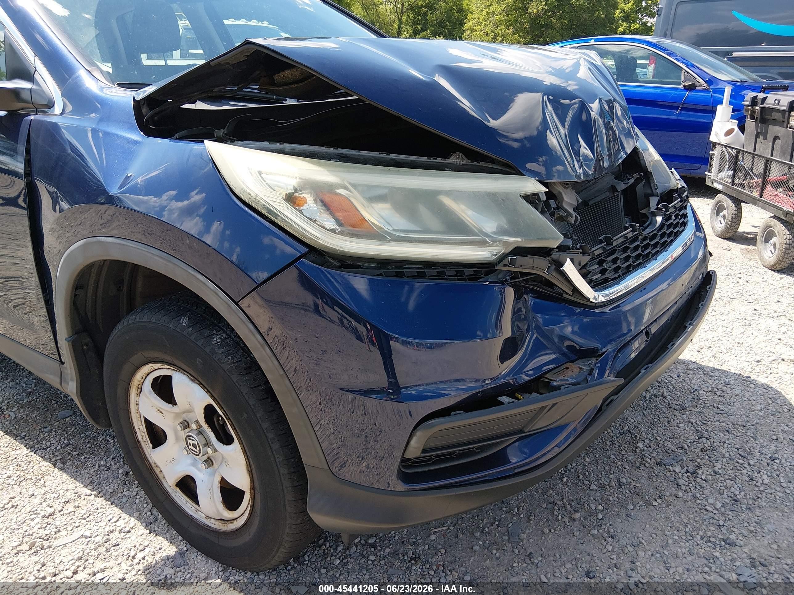 2015 Honda Cr-v Lx Blue vin: 5J6RM4H36FL035354