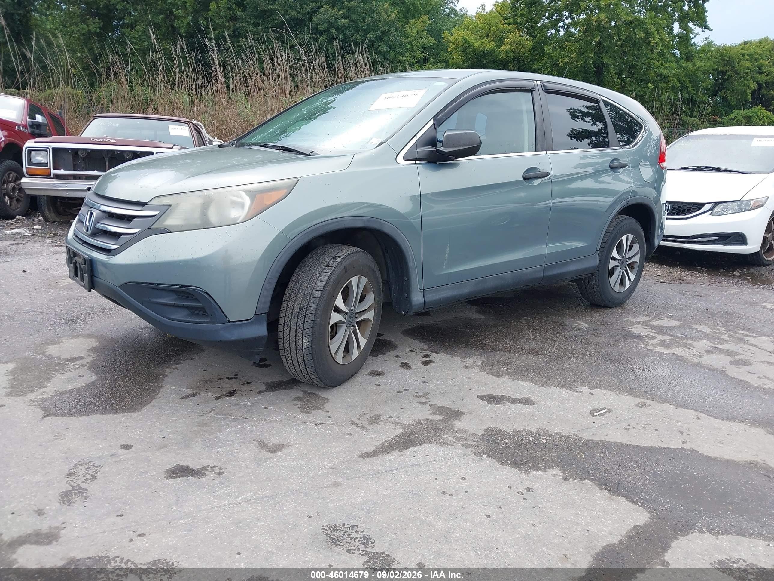 2012 Honda Cr-v Lx Green vin: 5J6RM4H37CL026884