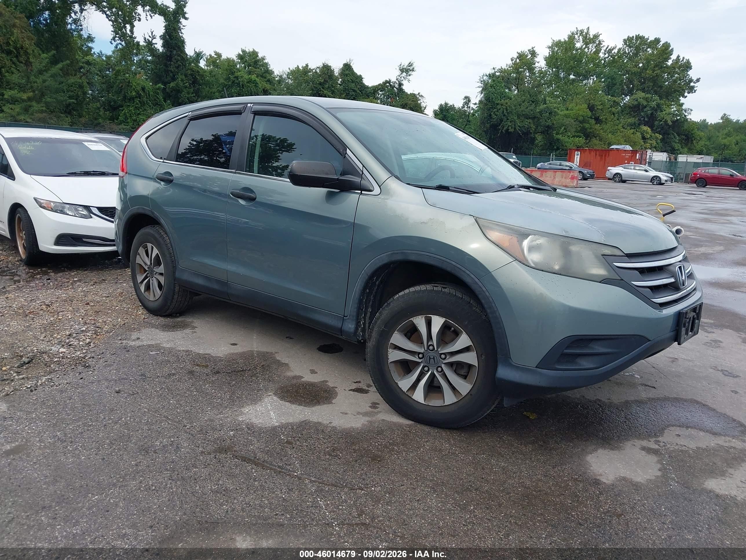 2012 Honda Cr-v Lx Green vin: 5J6RM4H37CL026884