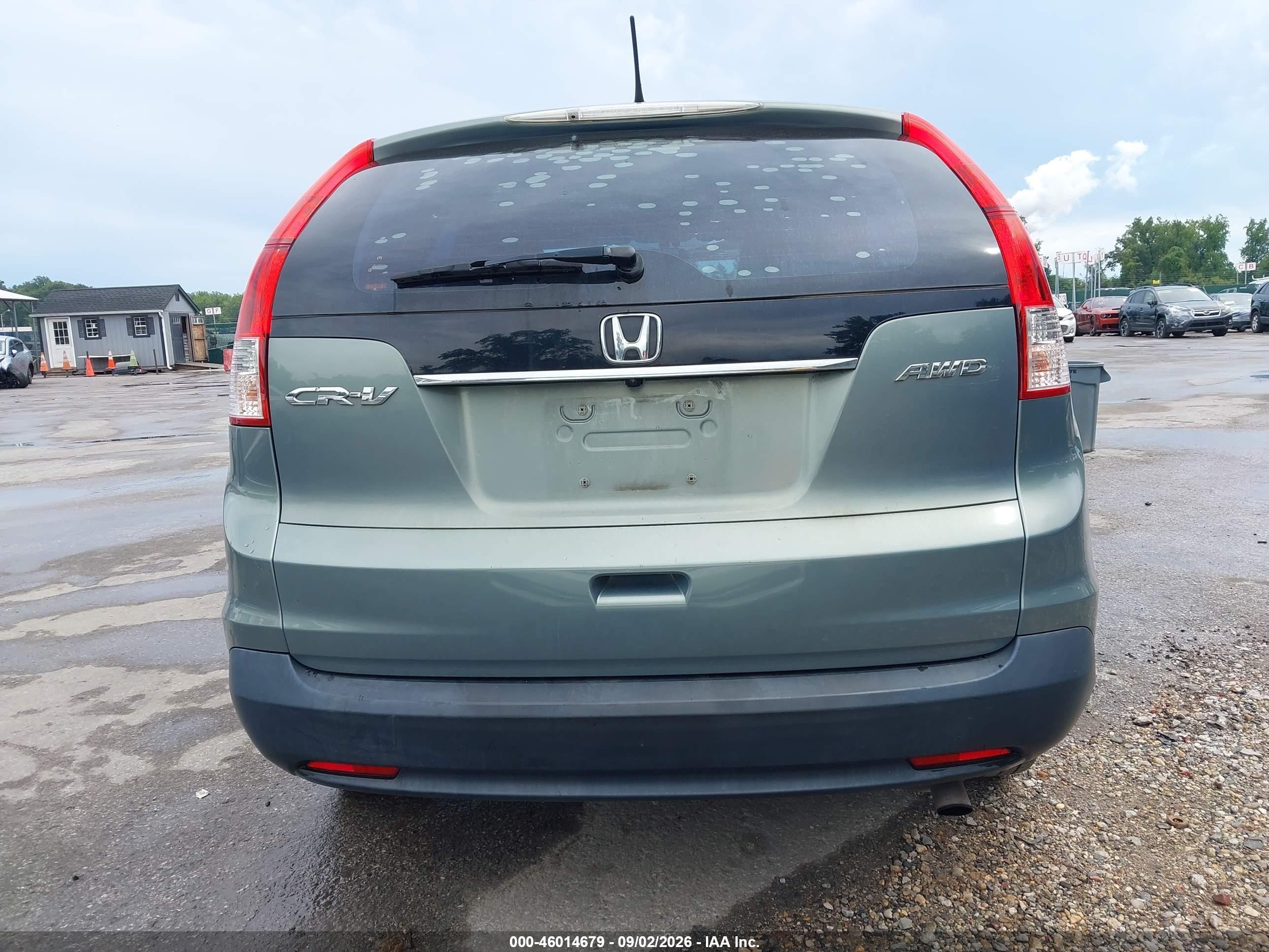2012 Honda Cr-v Lx Green vin: 5J6RM4H37CL026884
