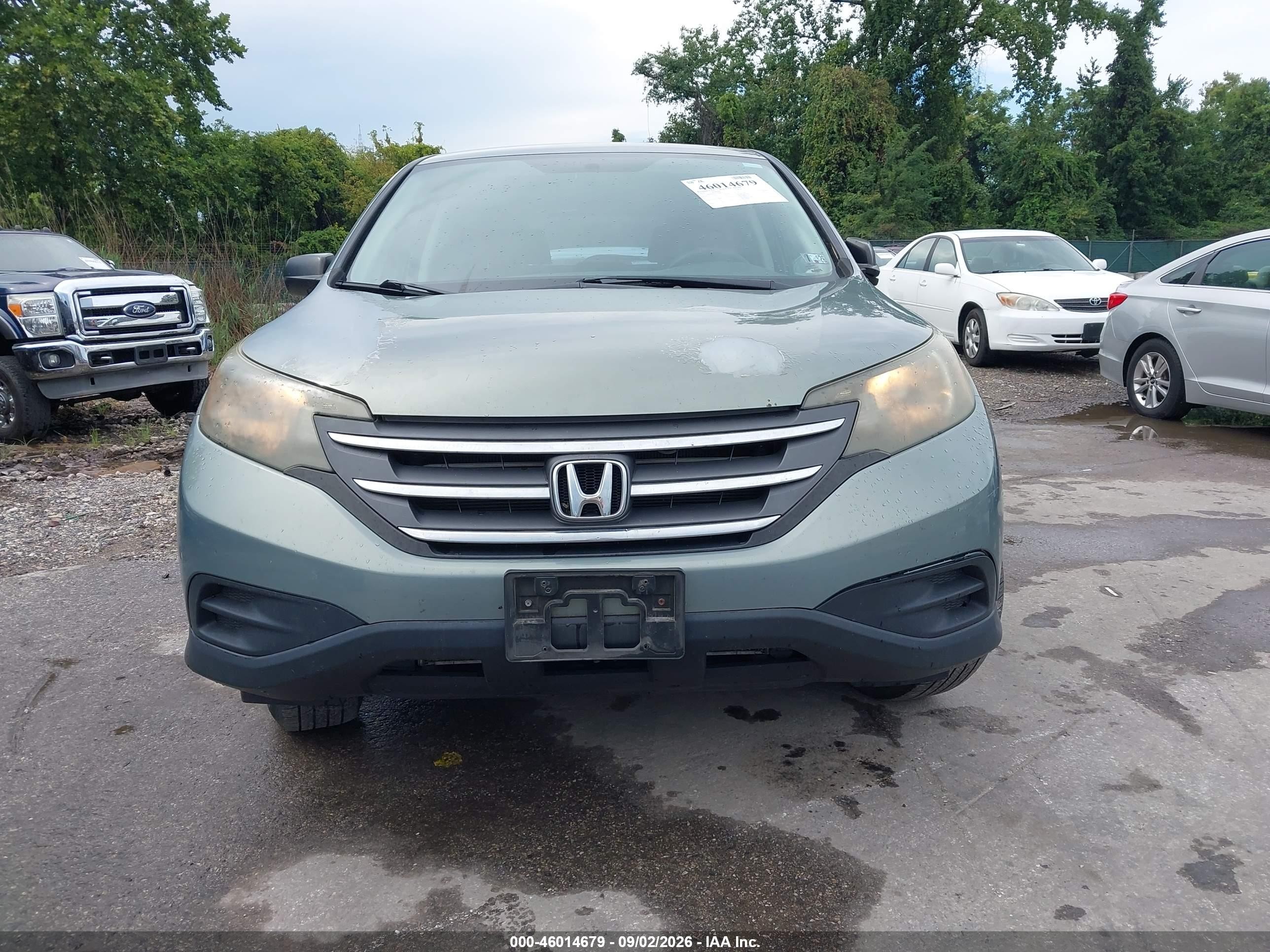 2012 Honda Cr-v Lx Green vin: 5J6RM4H37CL026884