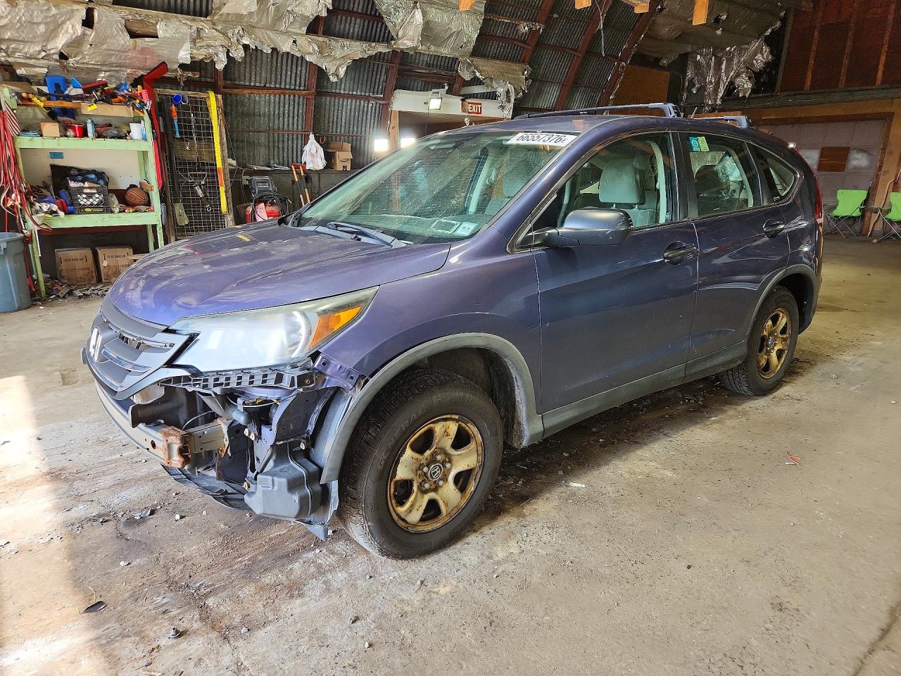 2012 Honda Cr-v Lx Blue vin: 5J6RM4H37CL041045