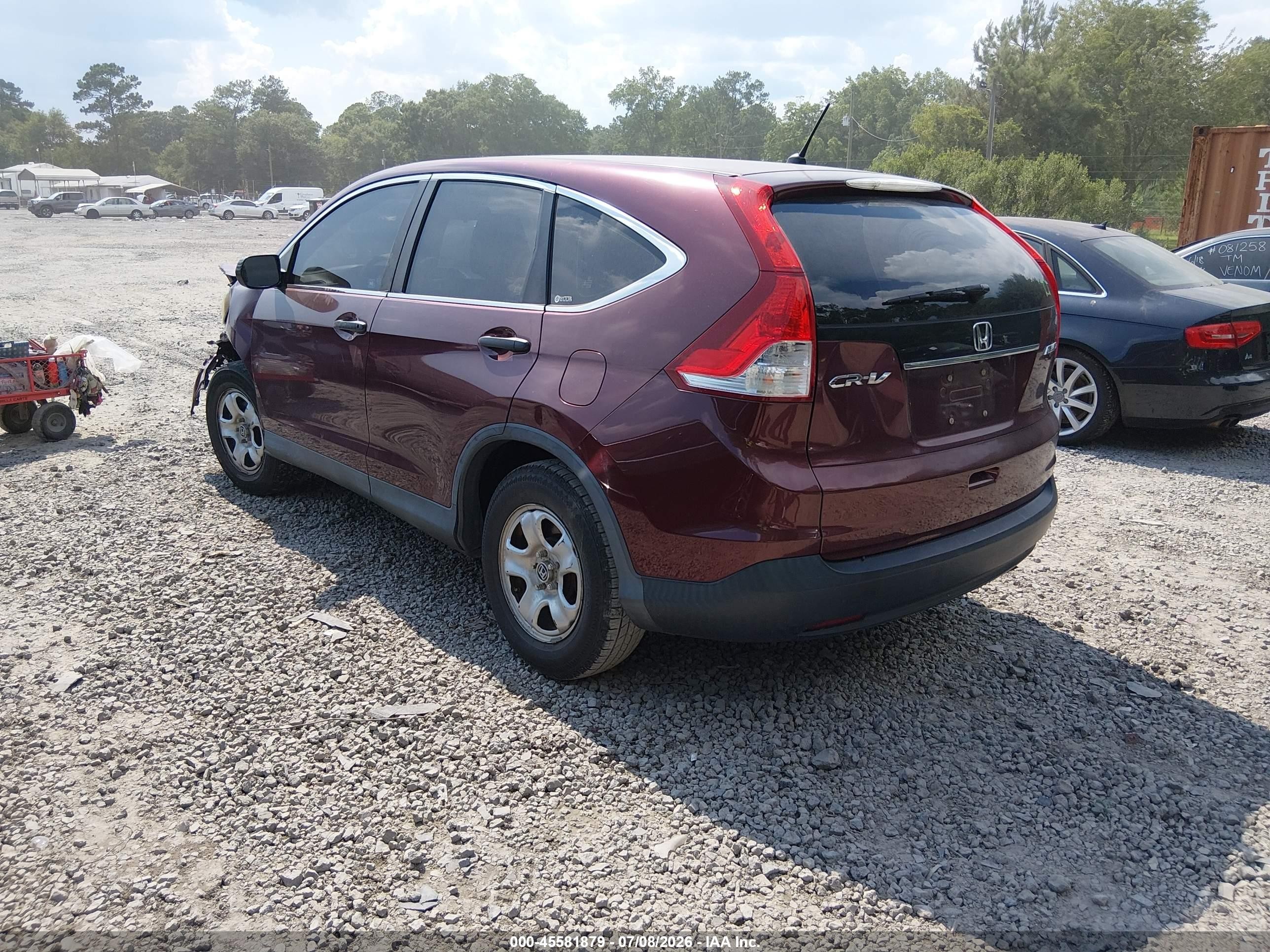 2012 Honda Cr-v Lx Бордовый vin: 5J6RM4H37CL046245