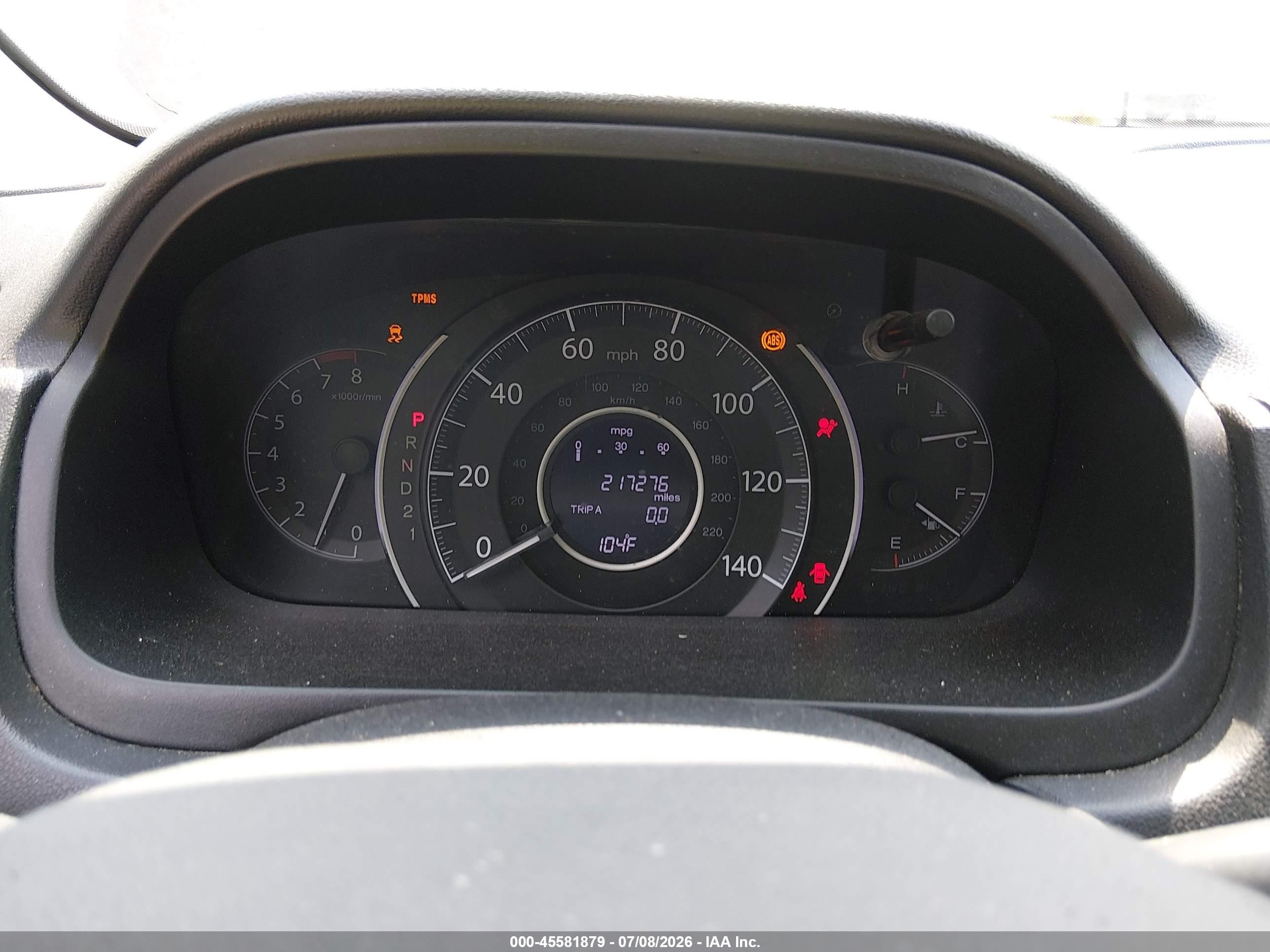 2012 Honda Cr-v Lx Бордовый vin: 5J6RM4H37CL046245