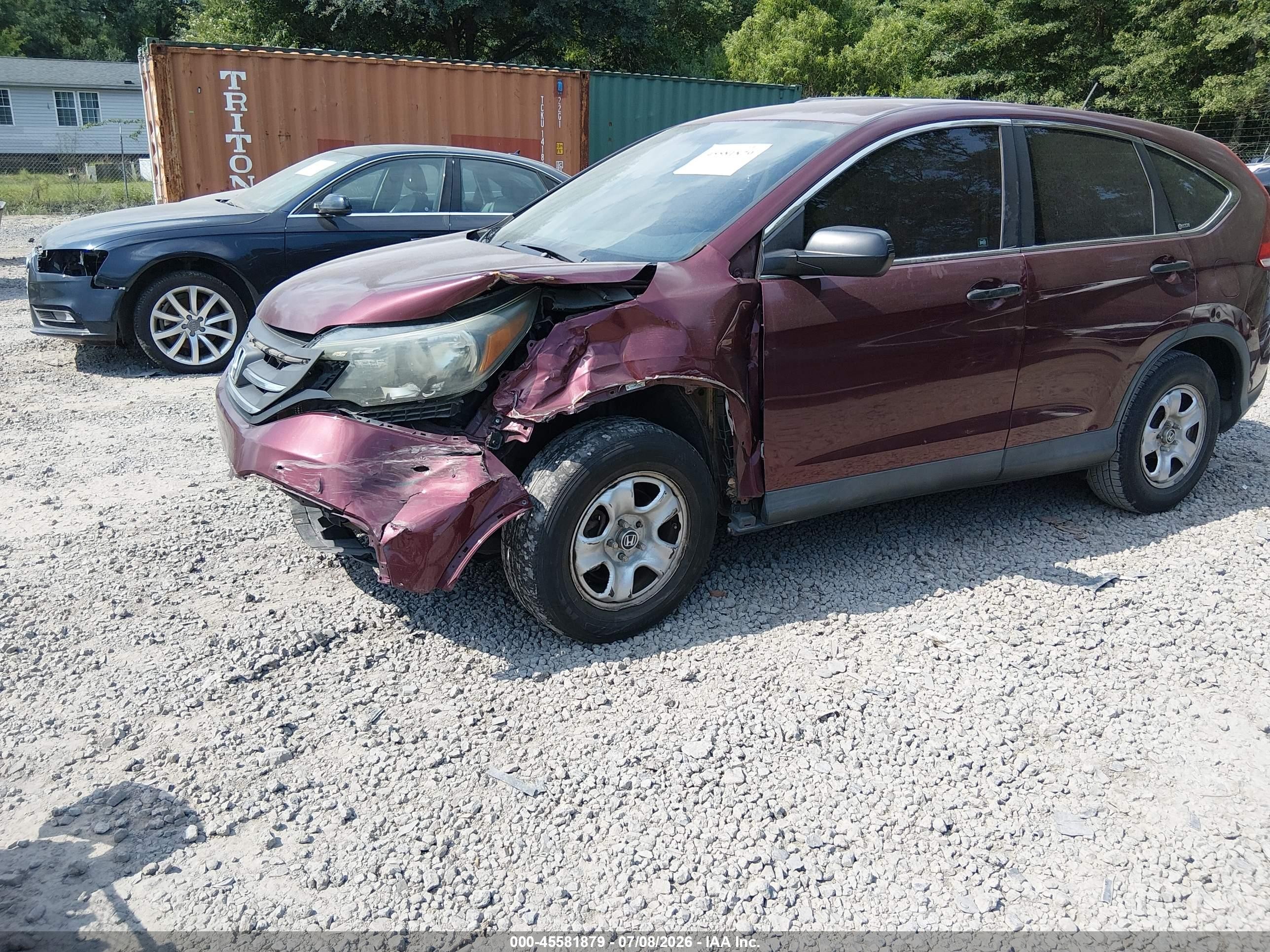 2012 Honda Cr-v Lx Бордовый vin: 5J6RM4H37CL046245