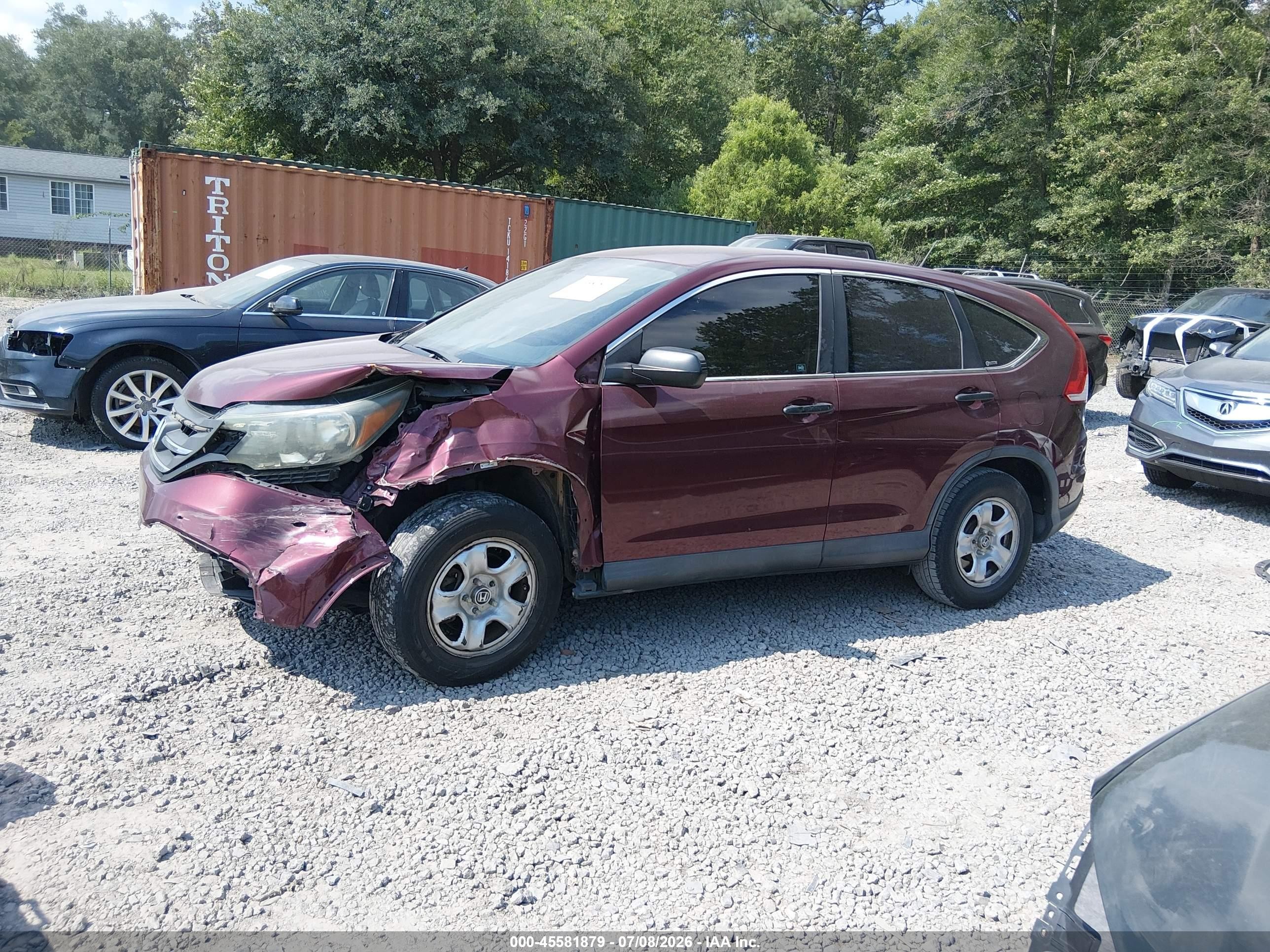 2012 Honda Cr-v Lx Бордовый vin: 5J6RM4H37CL046245