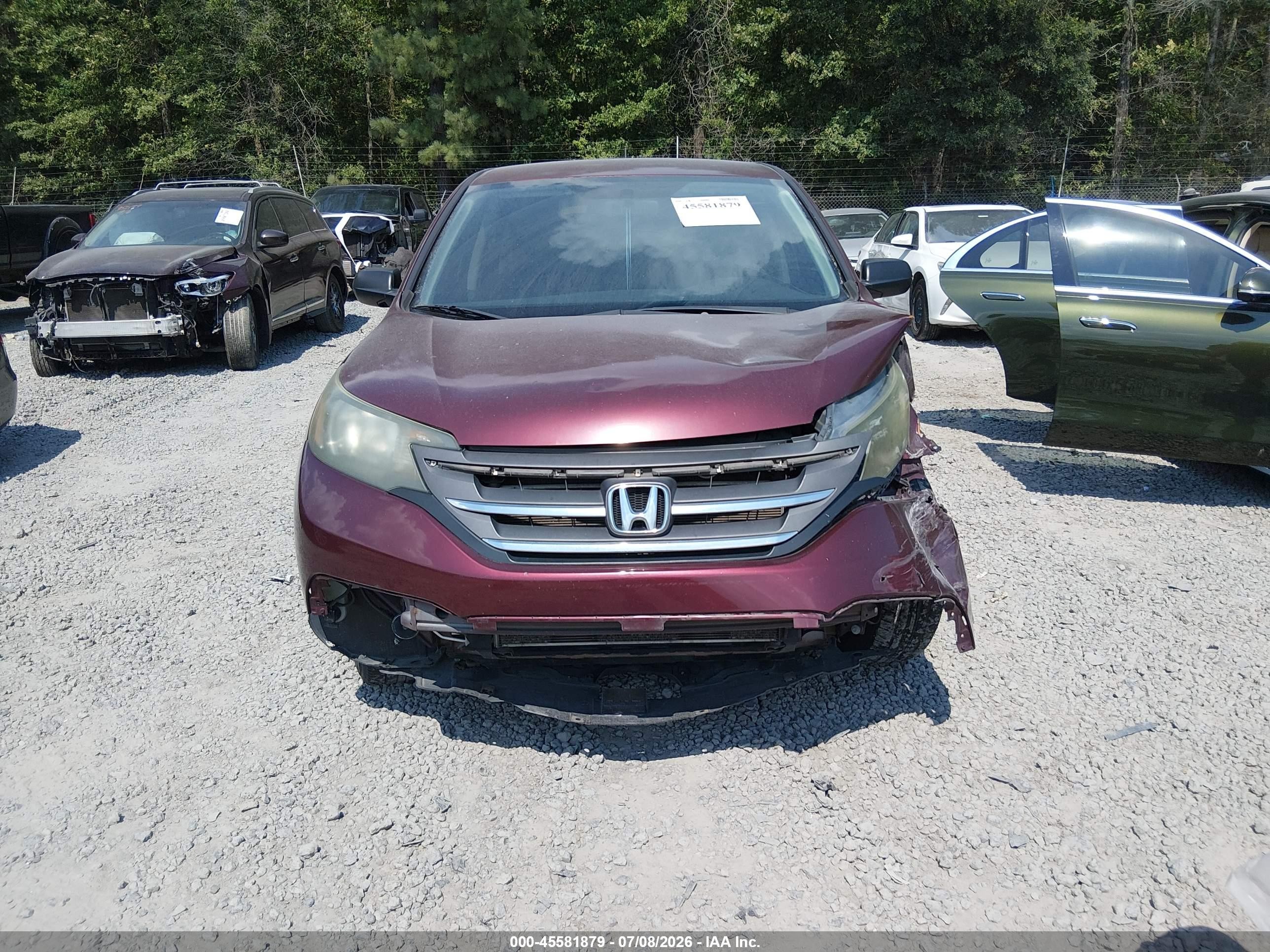 2012 Honda Cr-v Lx Бордовый vin: 5J6RM4H37CL046245