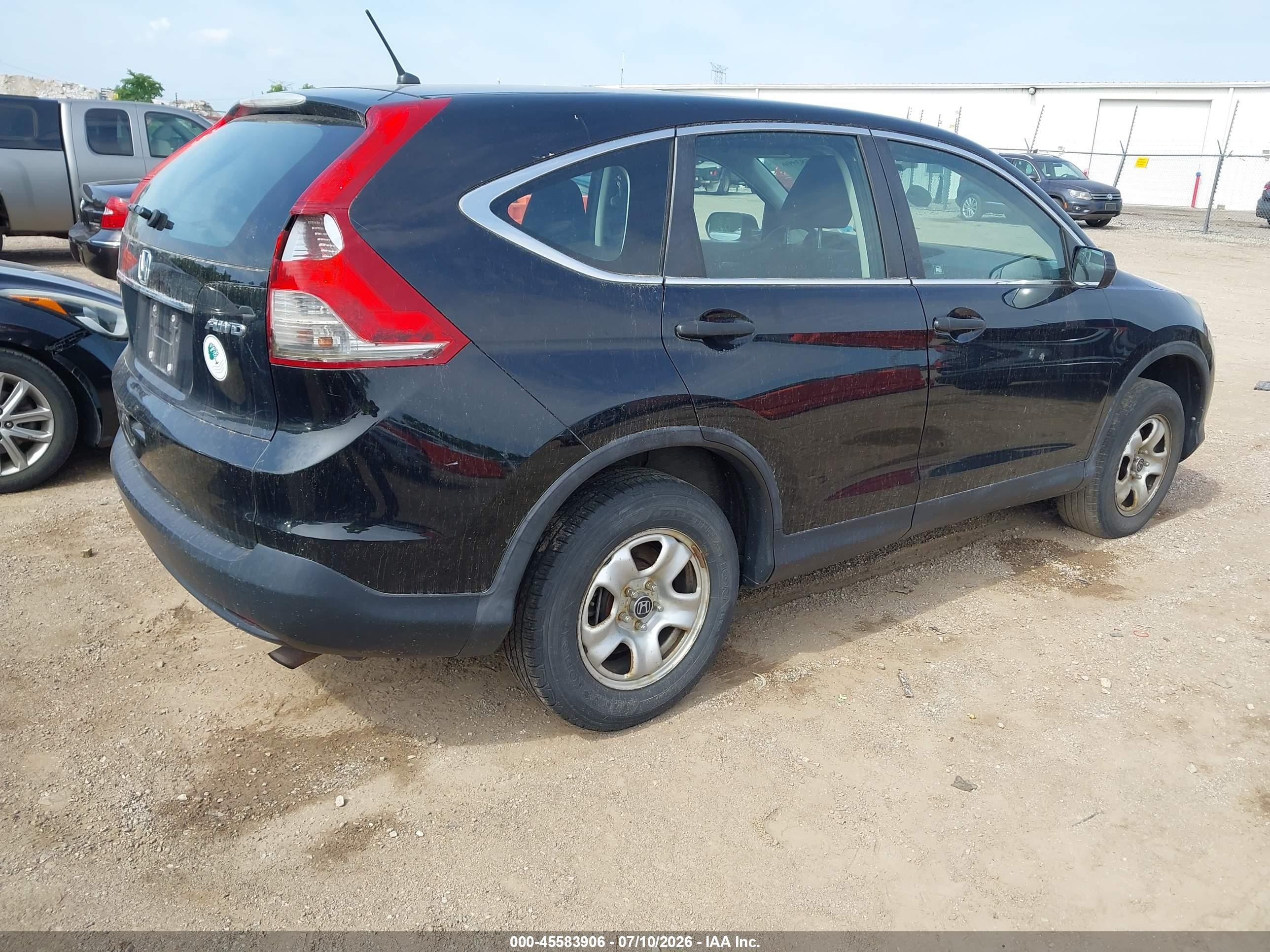 2012 Honda Cr-v Lx Black vin: 5J6RM4H37CL081691