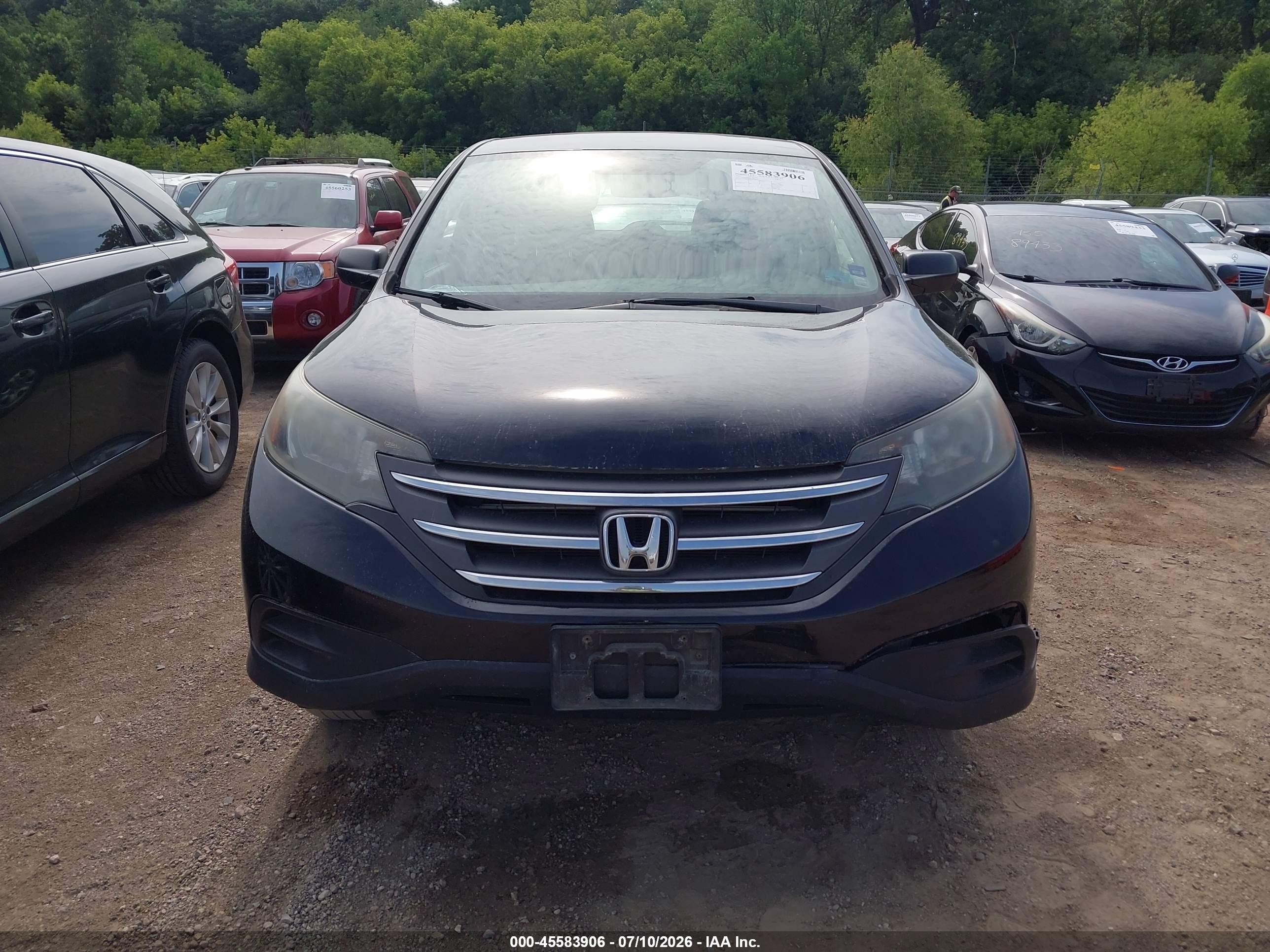 2012 Honda Cr-v Lx Black vin: 5J6RM4H37CL081691