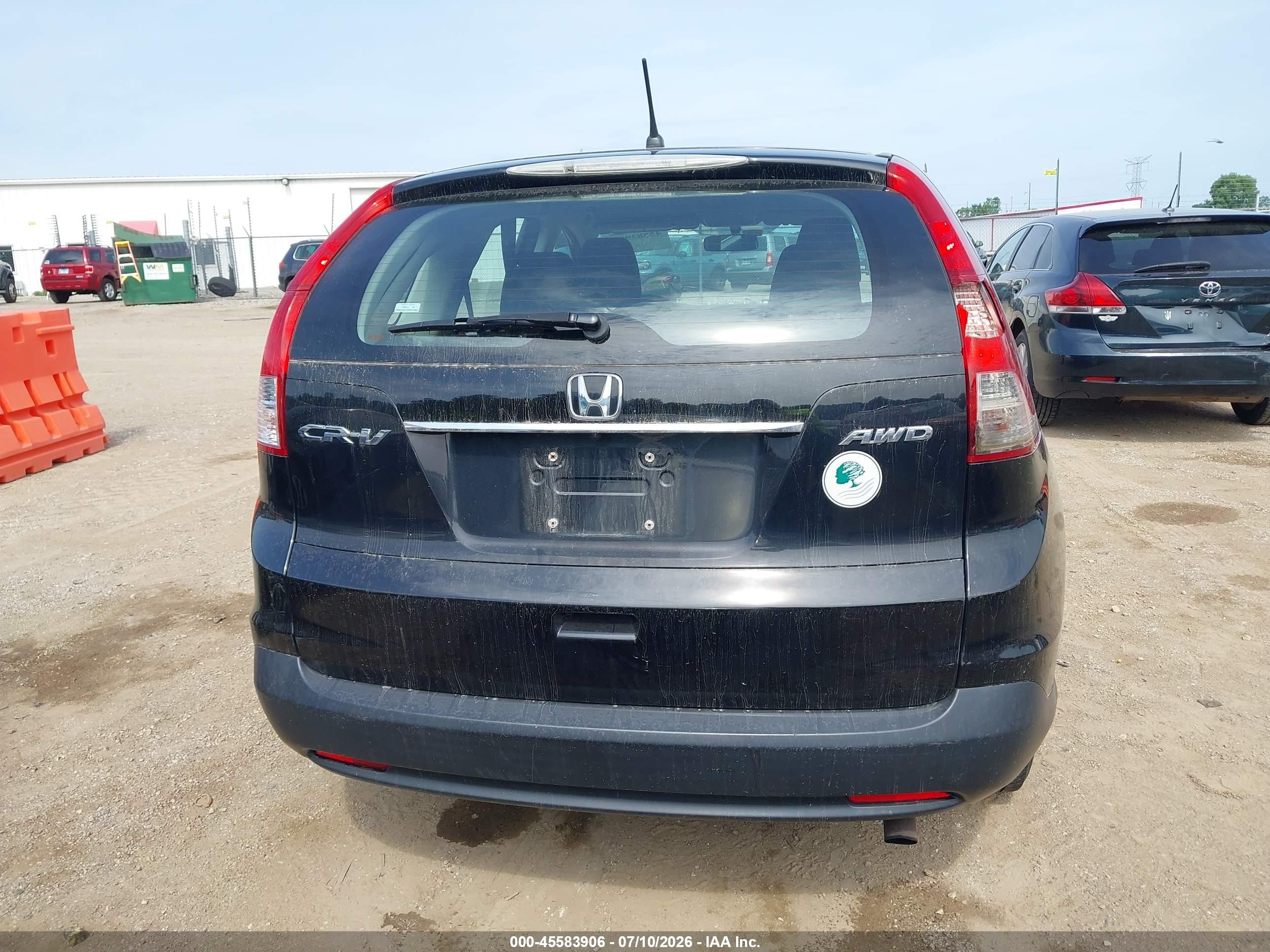 2012 Honda Cr-v Lx Black vin: 5J6RM4H37CL081691