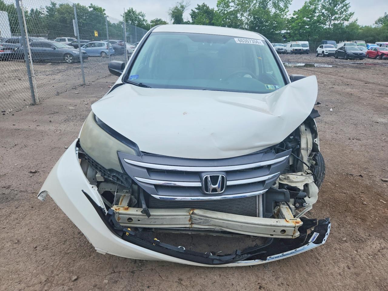 2013 Honda Cr-v Lx White vin: 5J6RM4H37DL028300