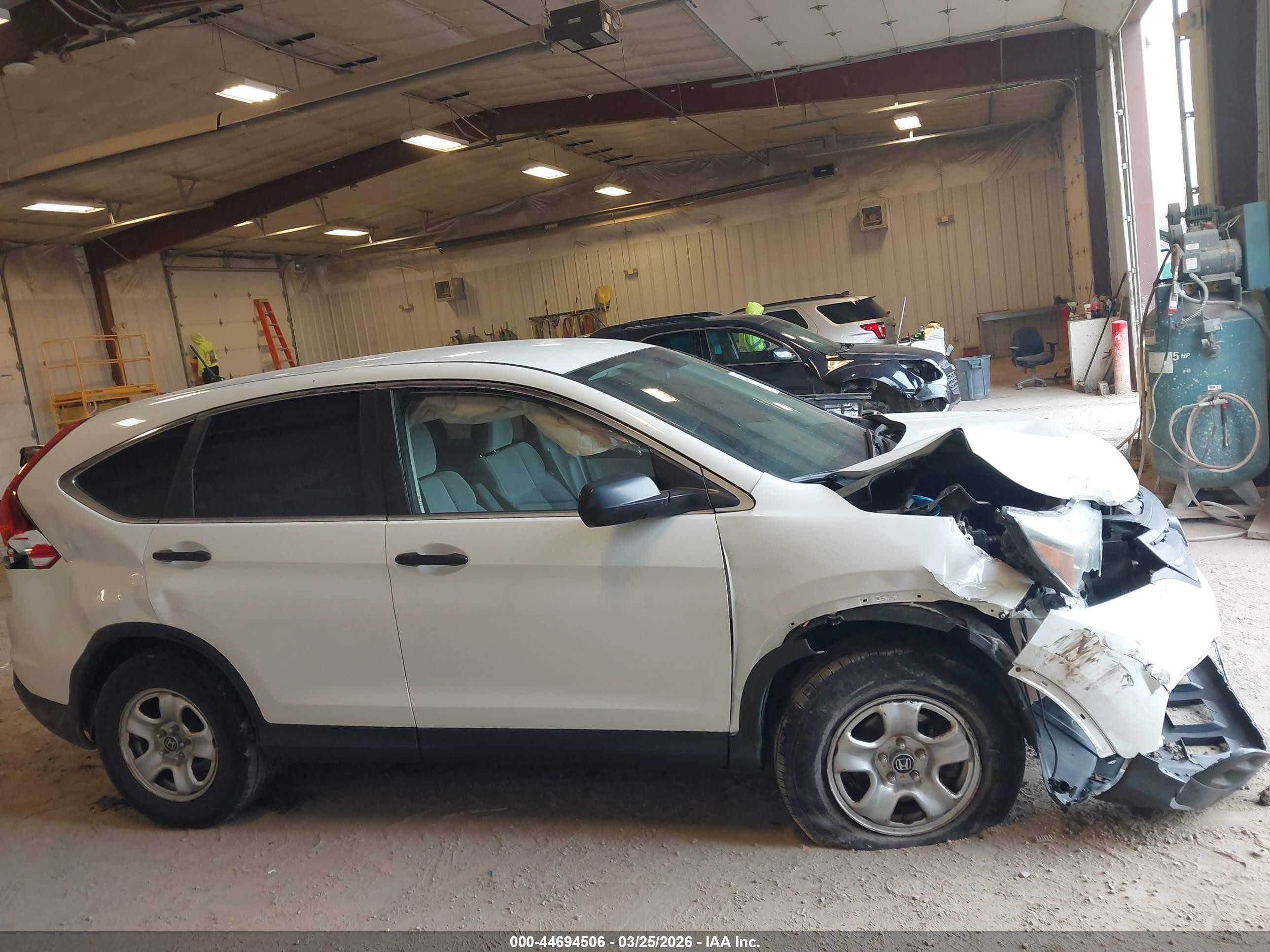 2013 Honda Cr-v Lx White vin: 5J6RM4H37DL035263