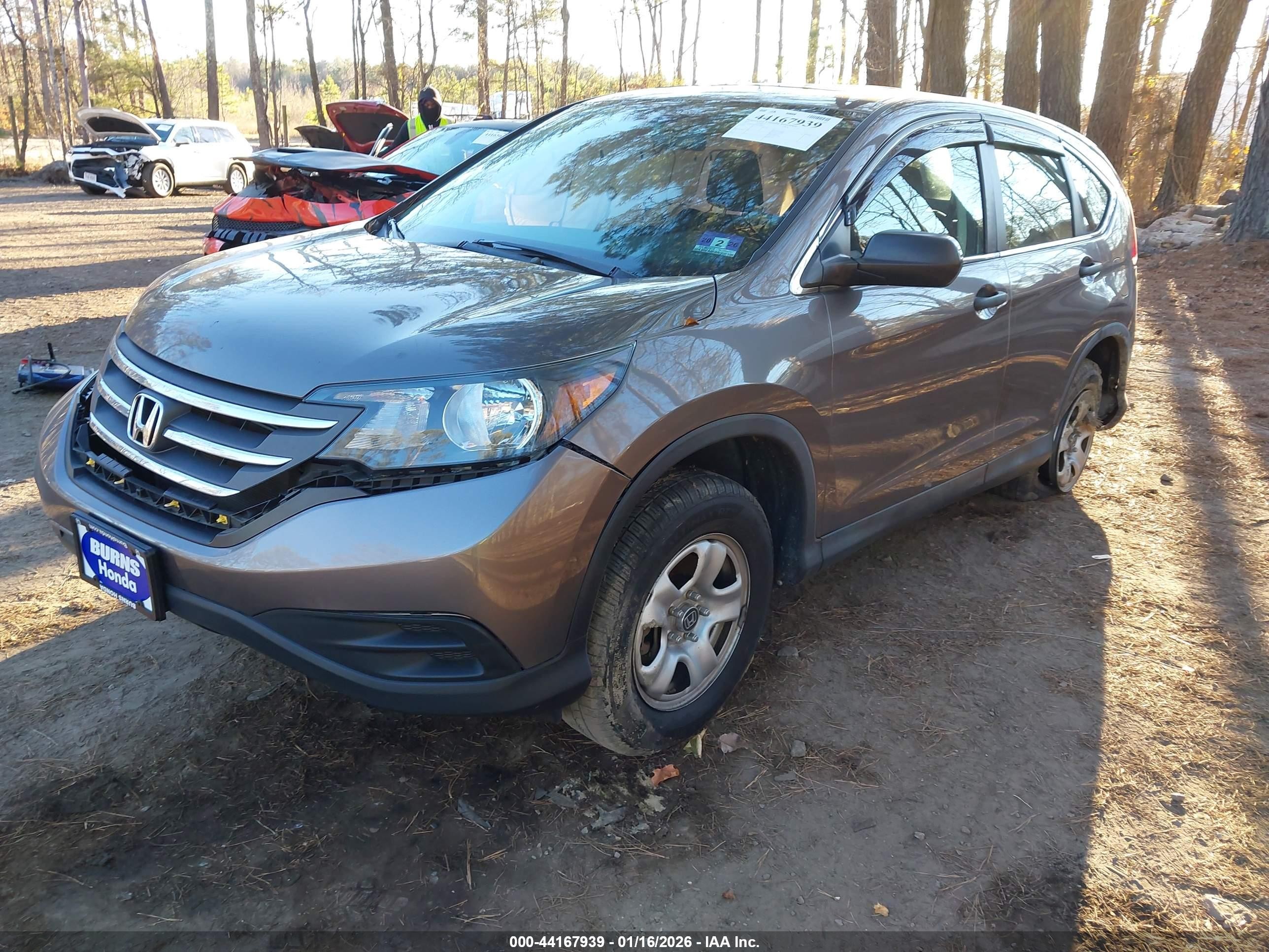 2013 Honda Cr-v Lx Серый vin: 5J6RM4H37DL038907