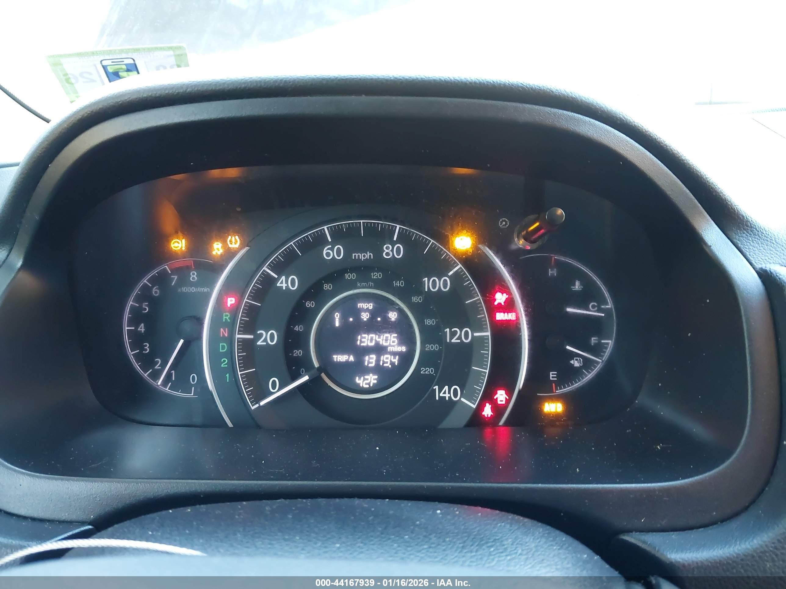 2013 Honda Cr-v Lx Серый vin: 5J6RM4H37DL038907