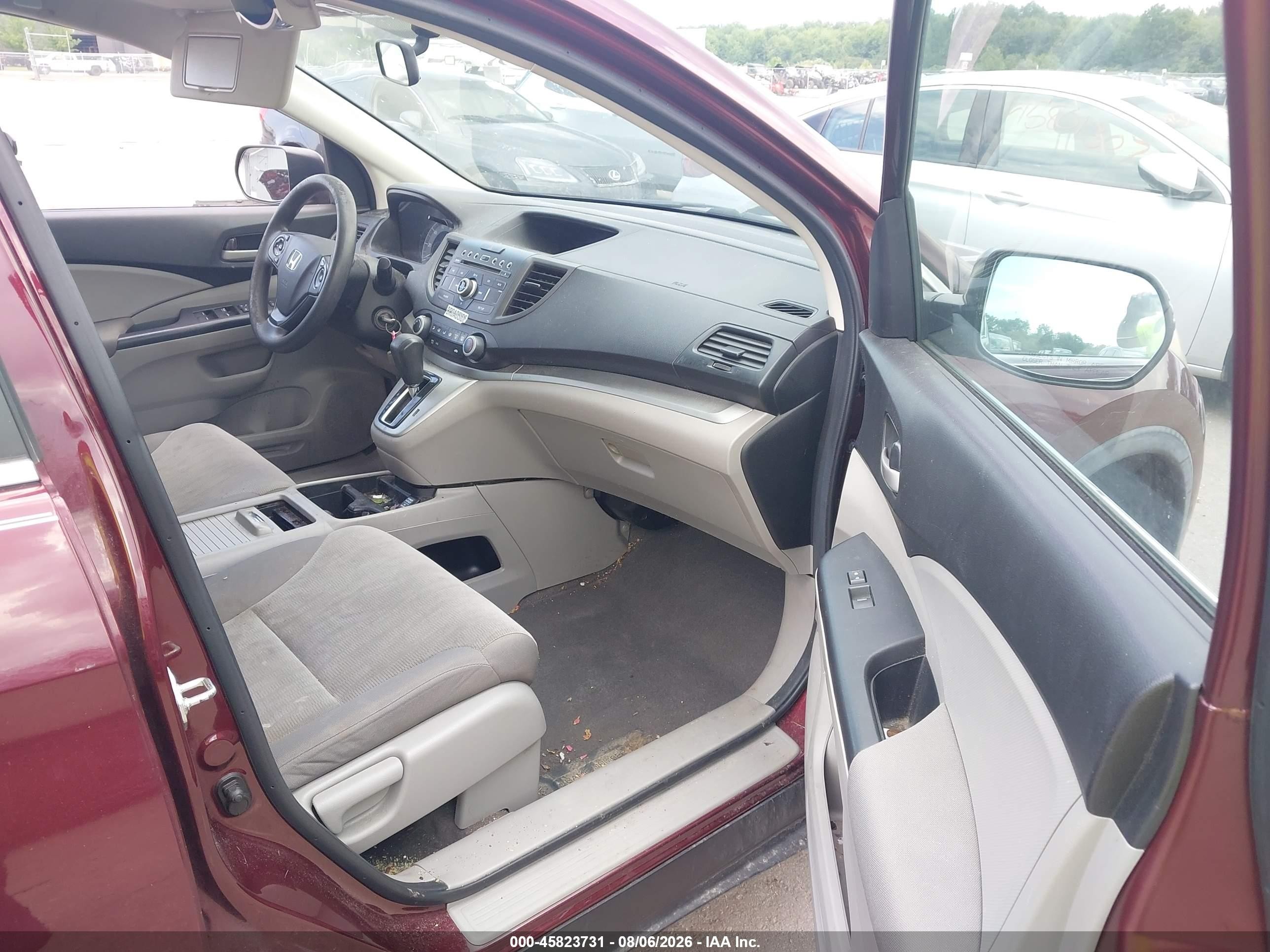 2013 Honda Cr-v Lx Burgundy vin: 5J6RM4H37DL073513