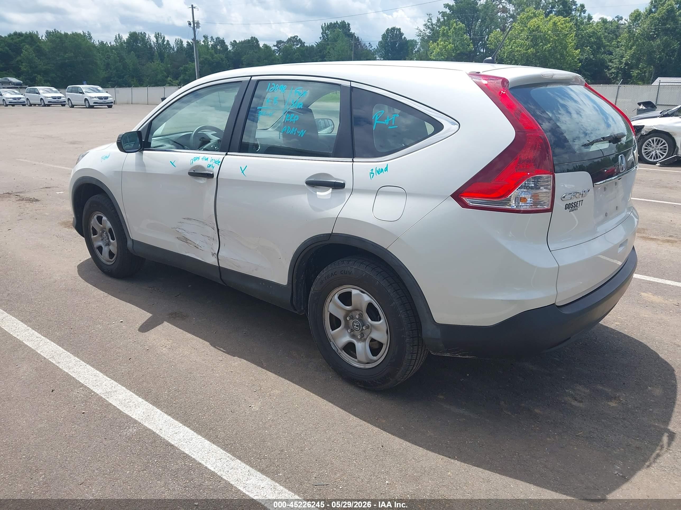 2014 Honda Cr-v Lx White vin: 5J6RM4H37EL090622