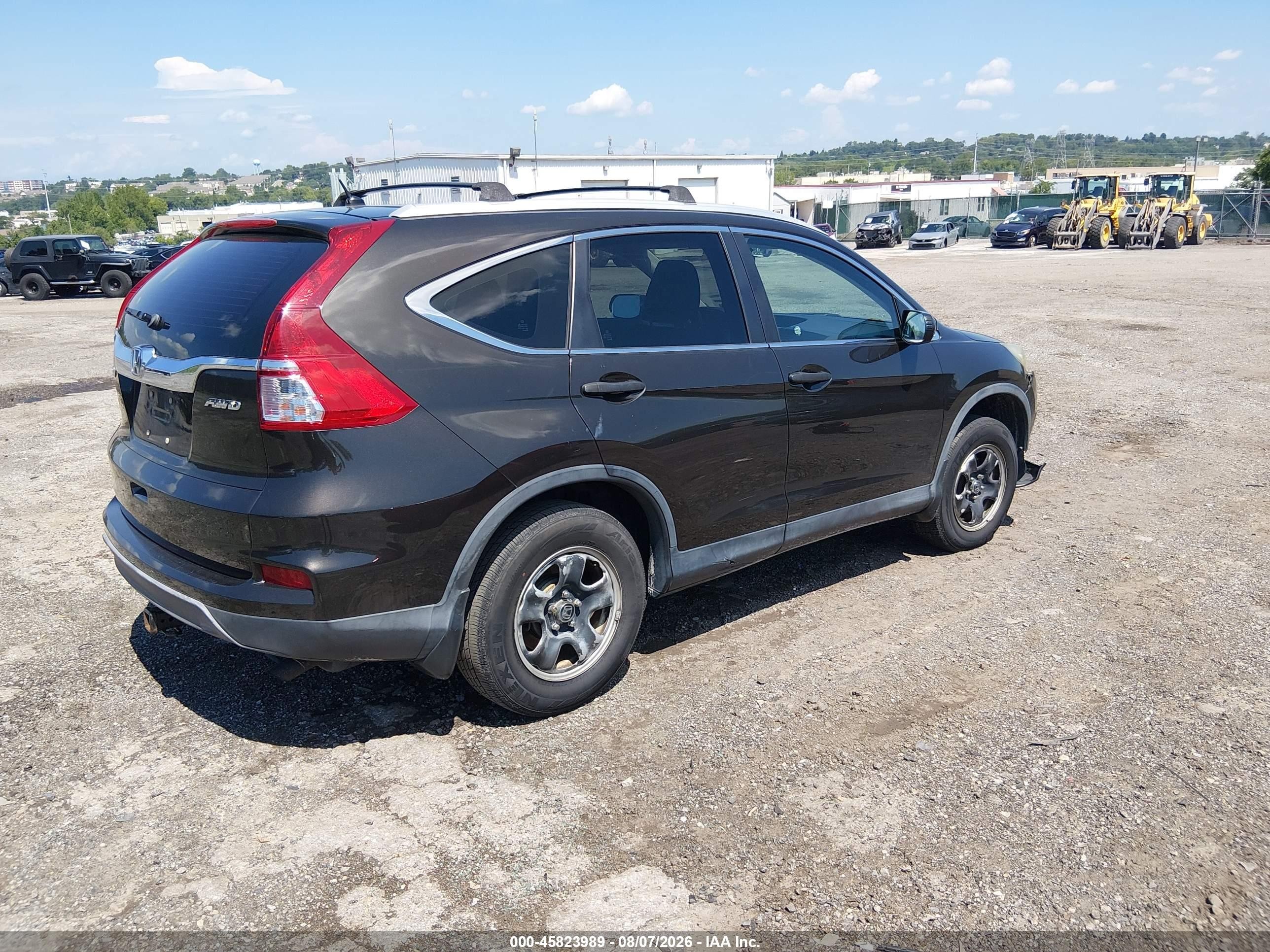 2015 Honda Cr-v Lx Black vin: 5J6RM4H37FL013105