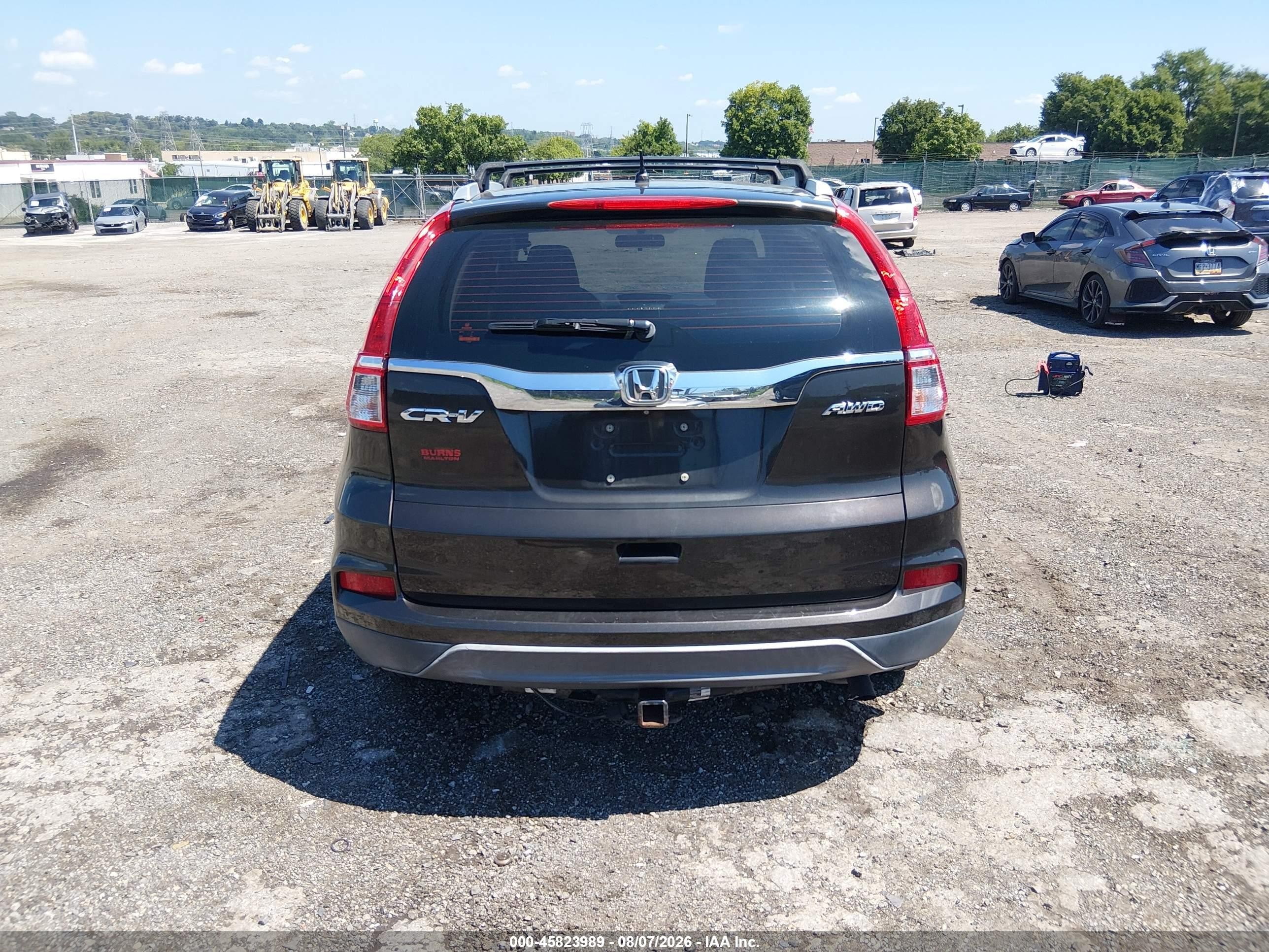 2015 Honda Cr-v Lx Black vin: 5J6RM4H37FL013105