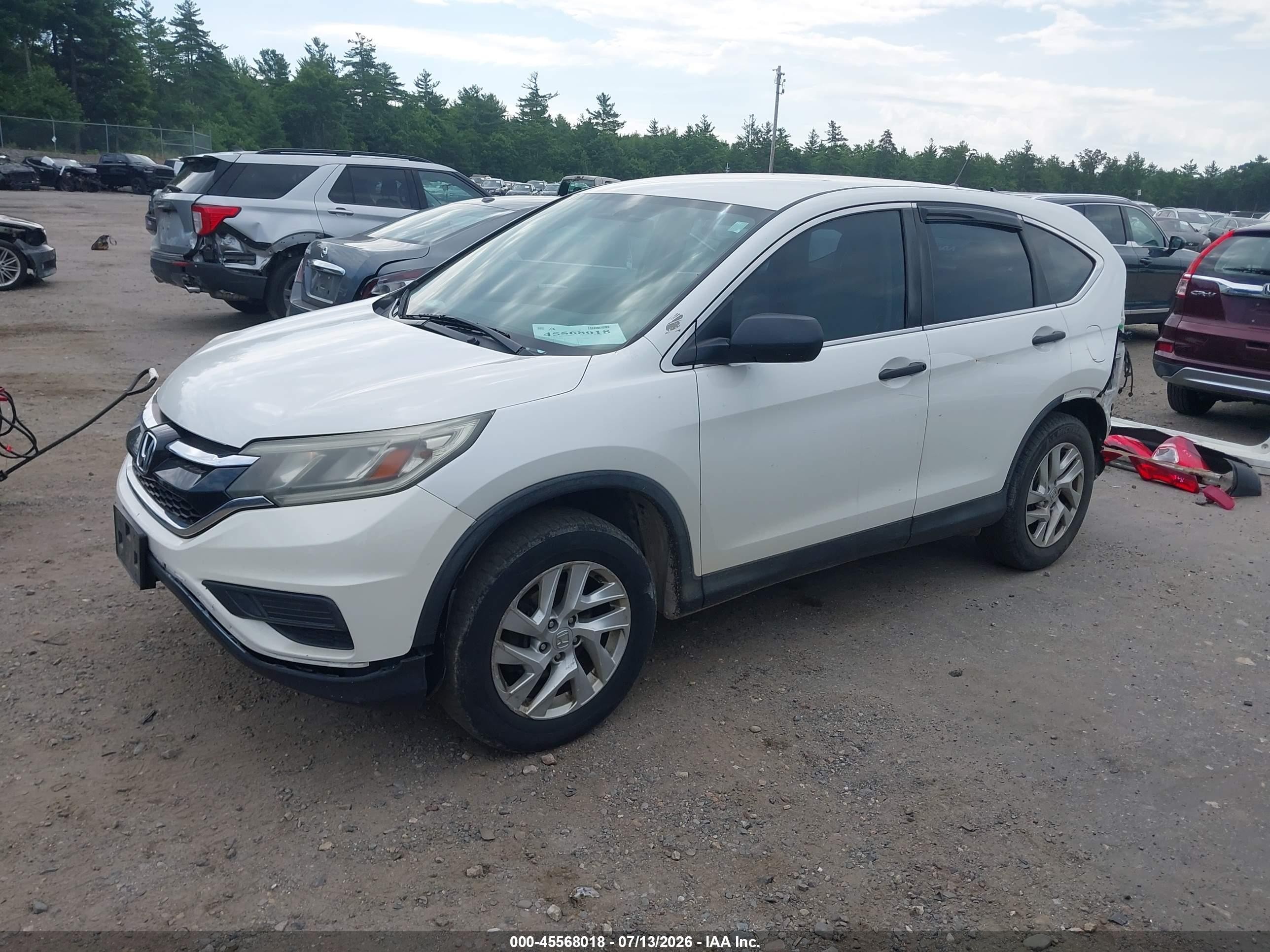 2015 Honda Cr-v Lx White vin: 5J6RM4H37FL019468