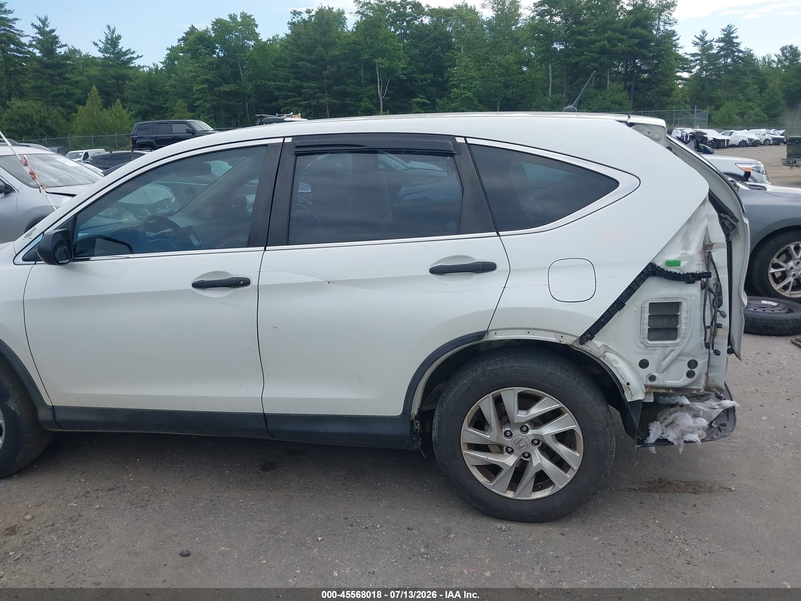 2015 Honda Cr-v Lx White vin: 5J6RM4H37FL019468