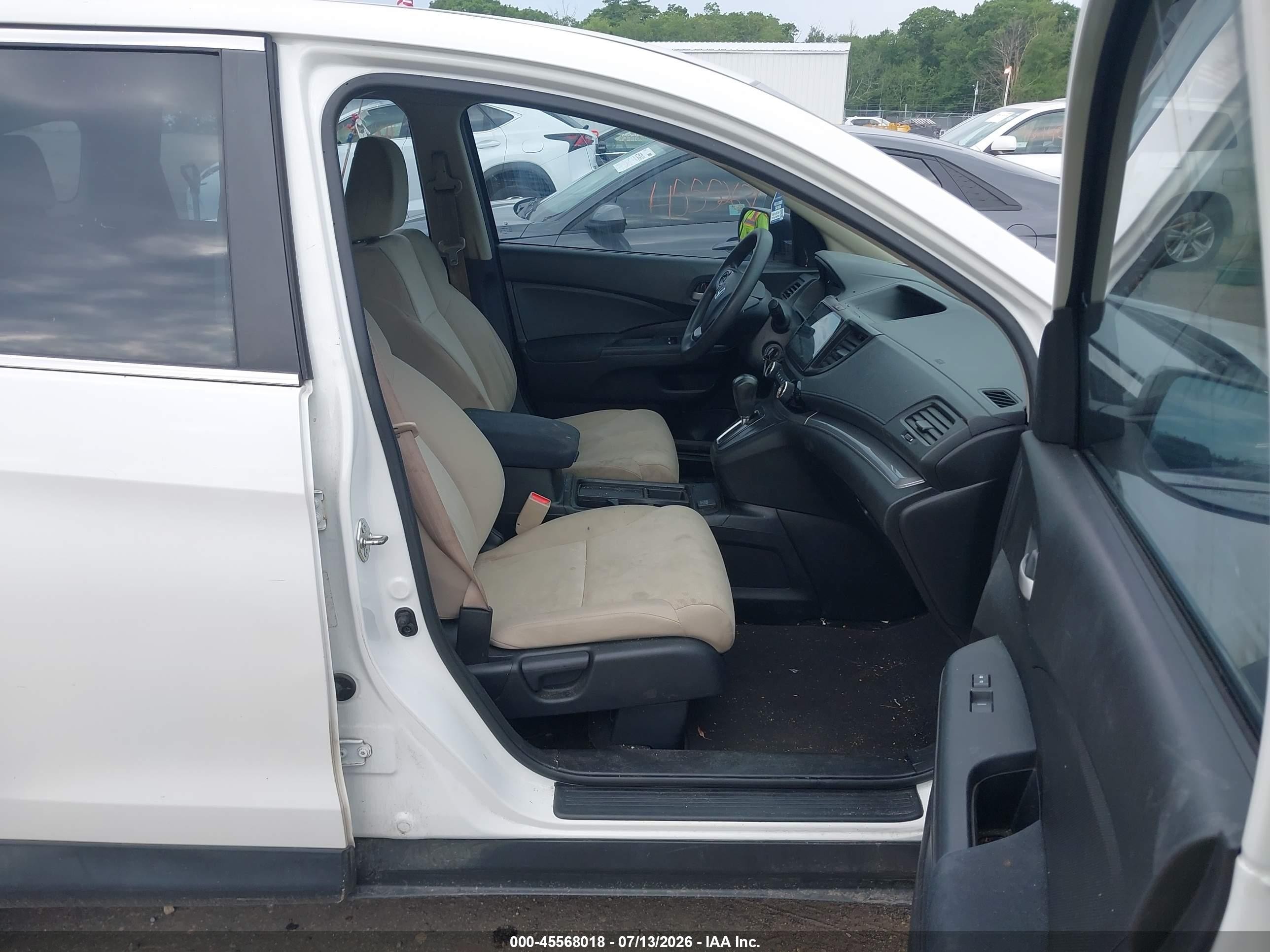 2015 Honda Cr-v Lx White vin: 5J6RM4H37FL019468