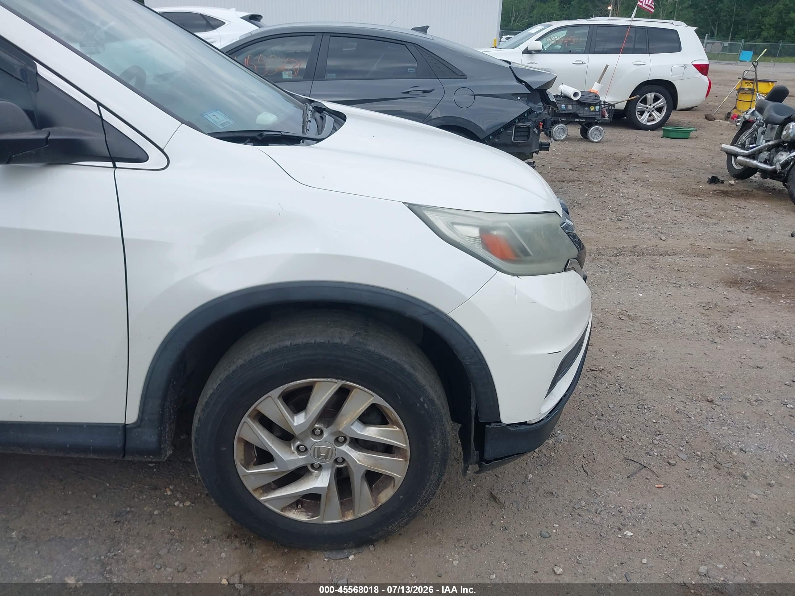 2015 Honda Cr-v Lx White vin: 5J6RM4H37FL019468
