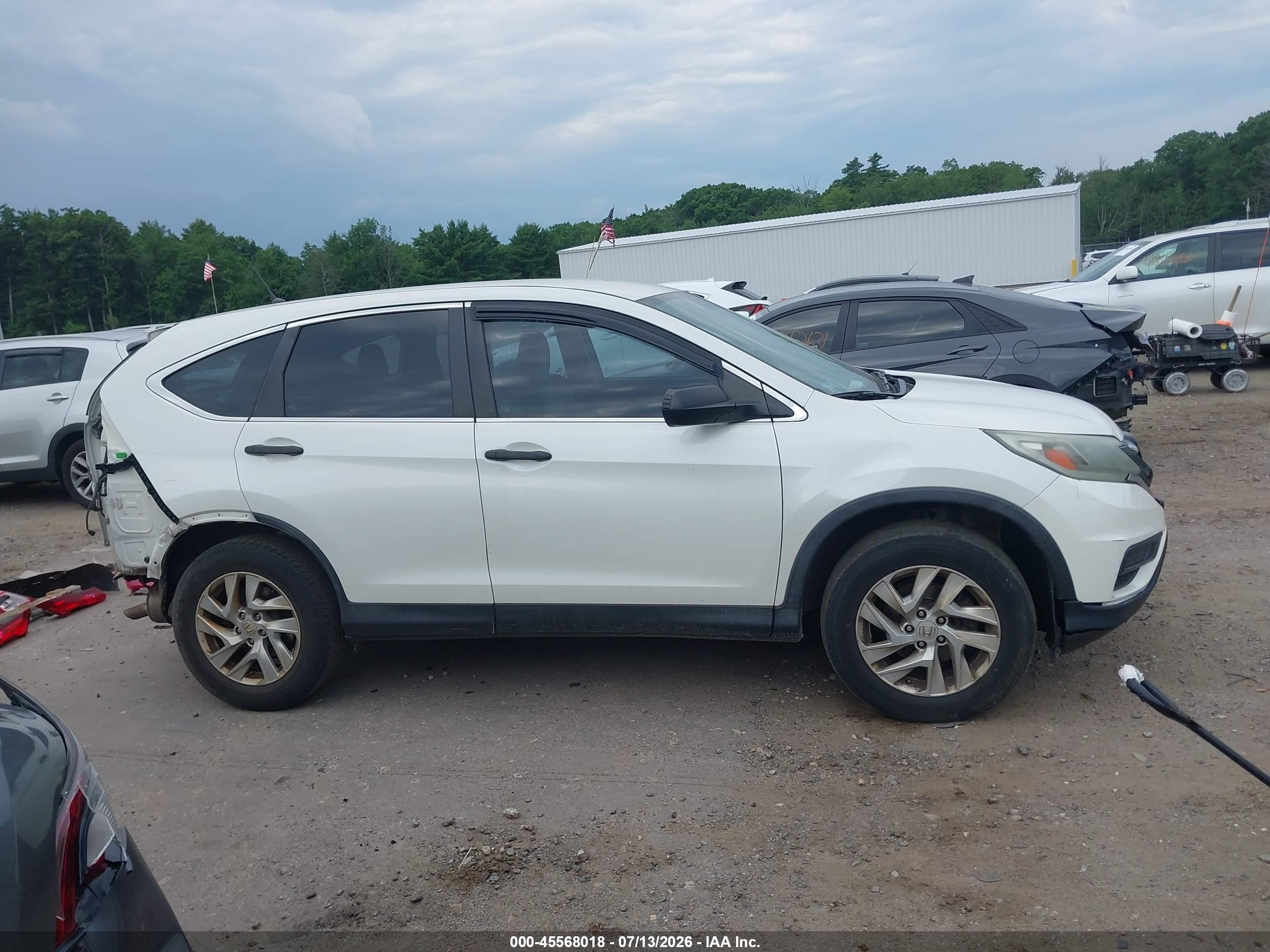 2015 Honda Cr-v Lx White vin: 5J6RM4H37FL019468