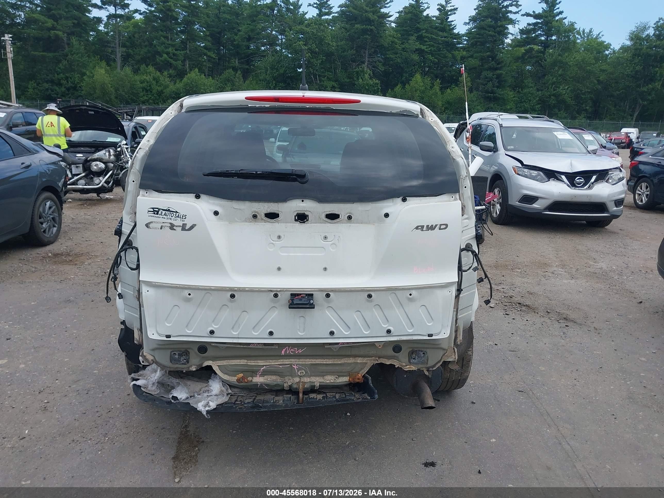 2015 Honda Cr-v Lx White vin: 5J6RM4H37FL019468