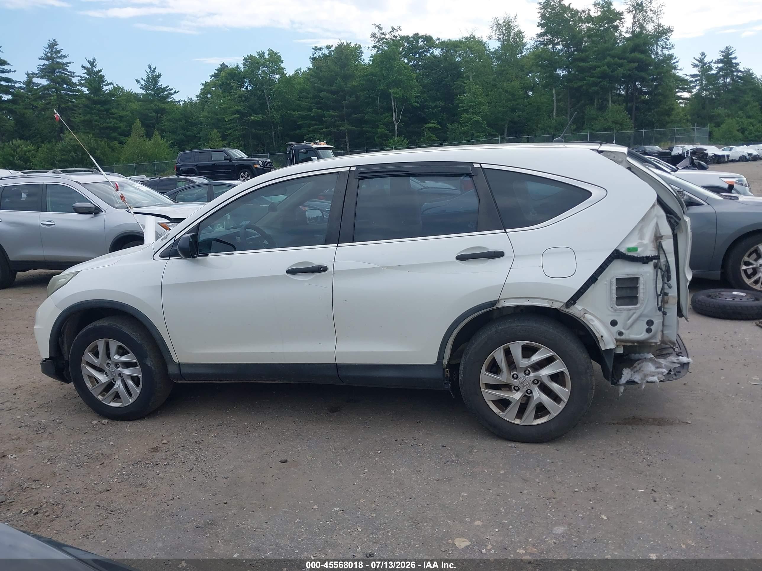 2015 Honda Cr-v Lx White vin: 5J6RM4H37FL019468