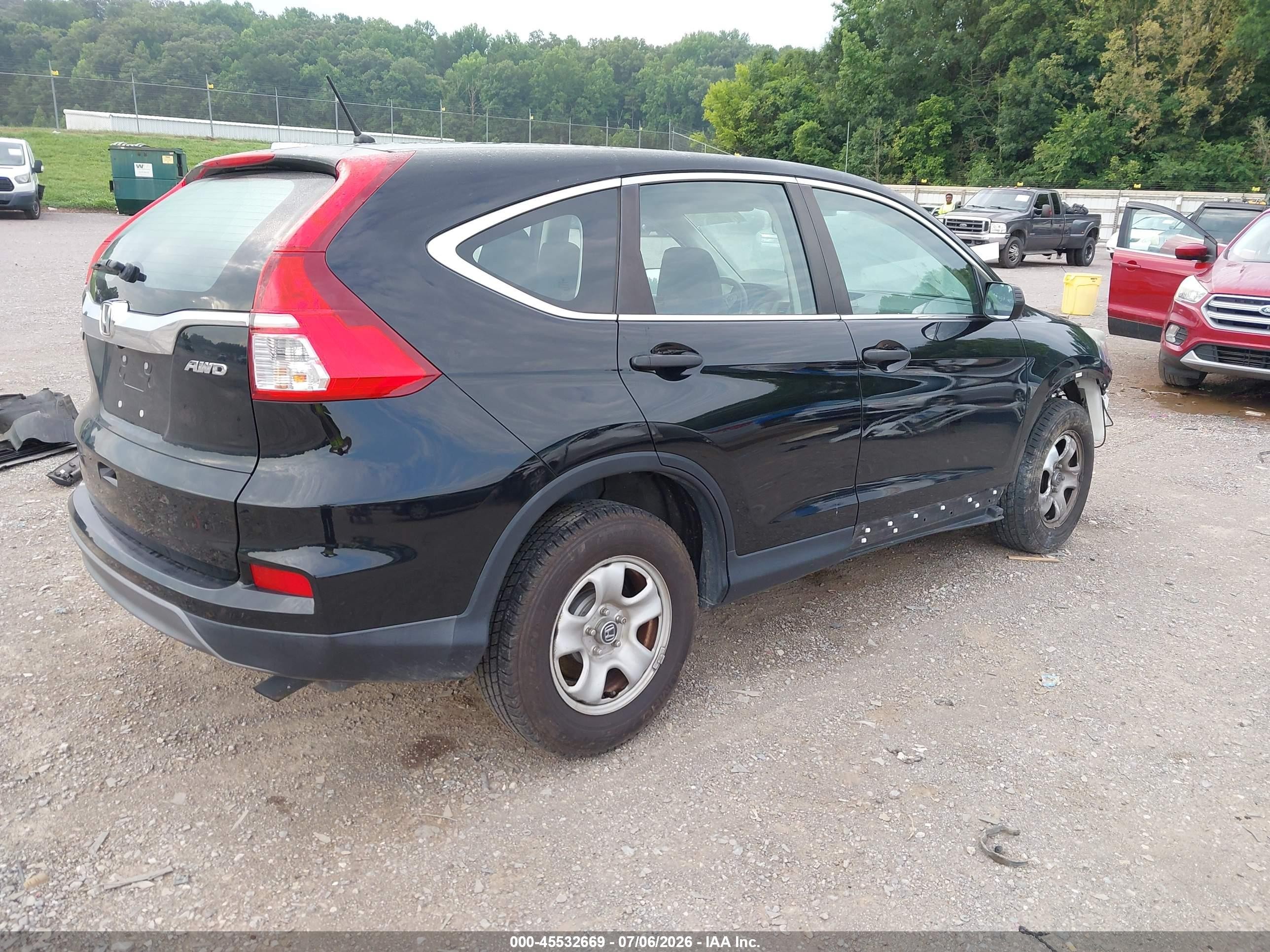2015 Honda Cr-v Lx Черный vin: 5J6RM4H37FL061381