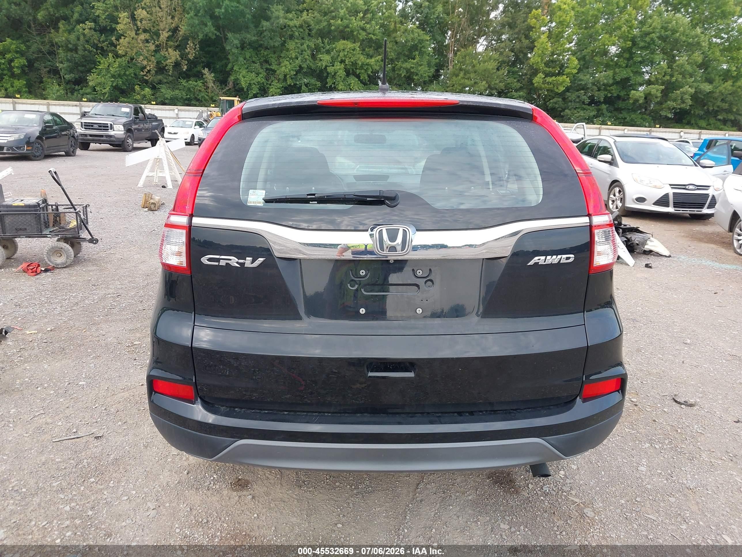 2015 Honda Cr-v Lx Черный vin: 5J6RM4H37FL061381