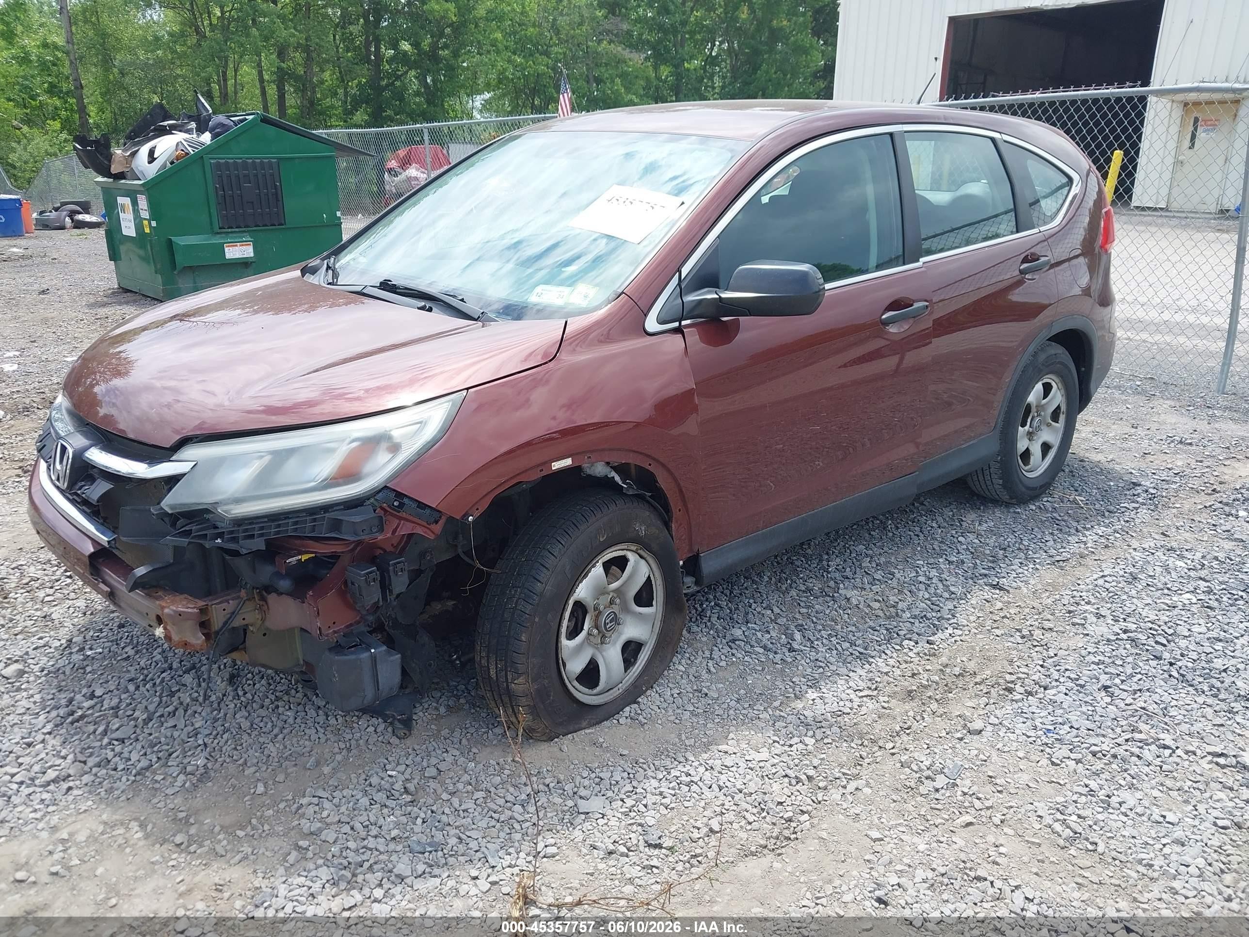 2015 Honda Cr-v Lx Красный vin: 5J6RM4H37FL090203