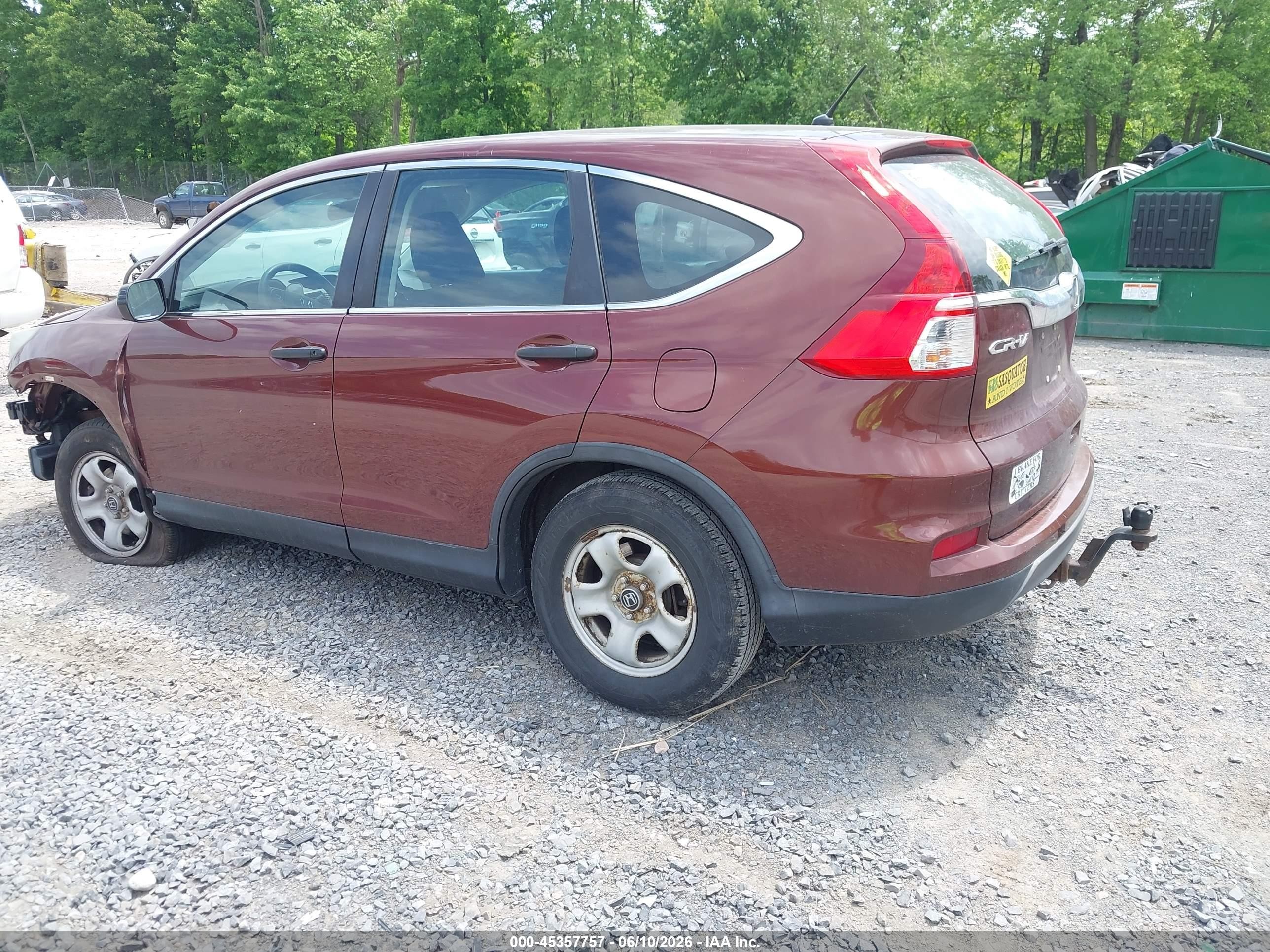 2015 Honda Cr-v Lx Красный vin: 5J6RM4H37FL090203