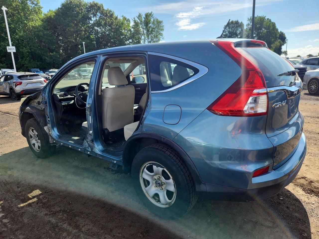 2015 Honda Cr-v Lx Blue vin: 5J6RM4H37FL103600