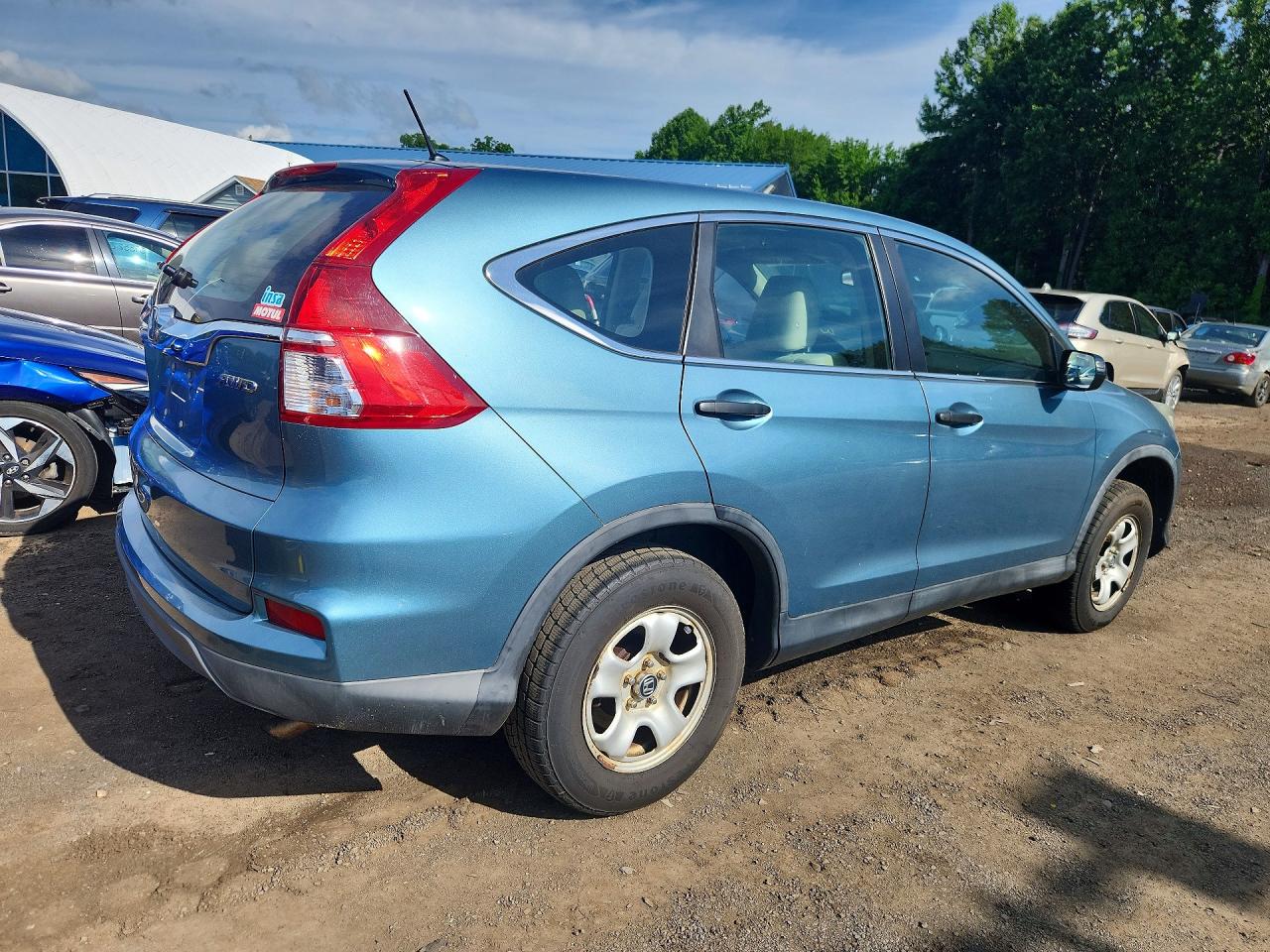 2015 Honda Cr-v Lx Blue vin: 5J6RM4H37FL103600
