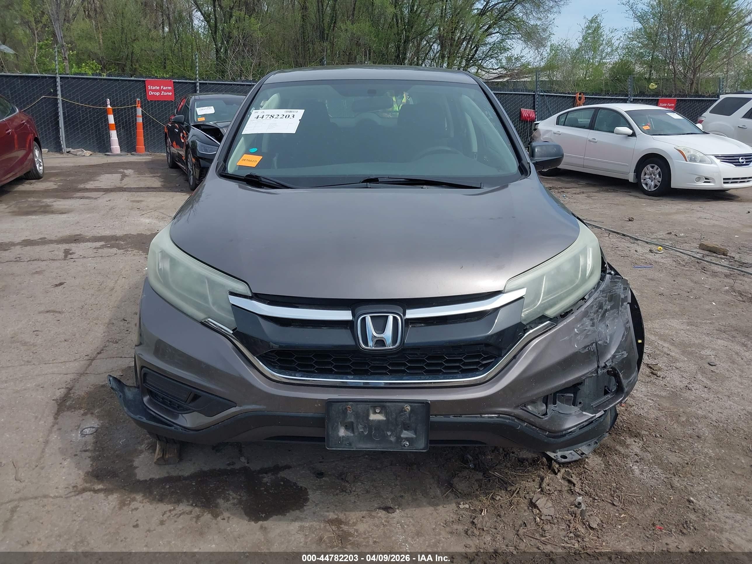 2015 Honda Cr-v Lx Gray vin: 5J6RM4H37FL113334