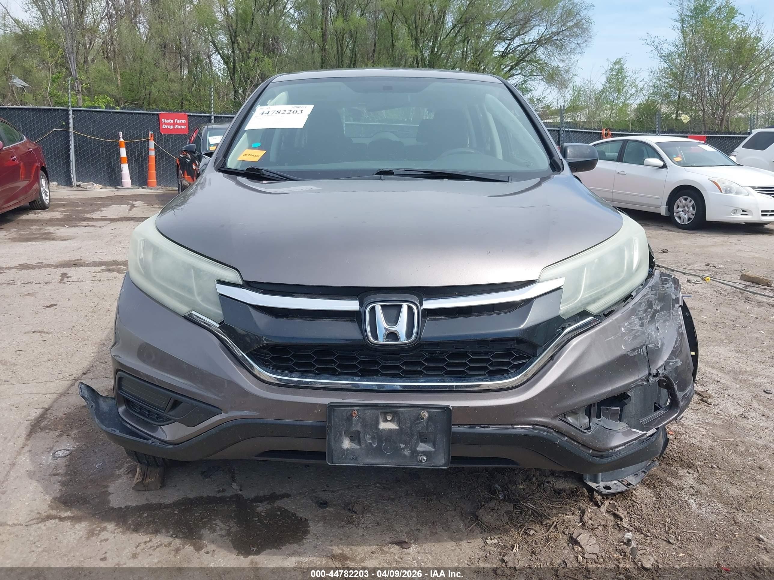 2015 Honda Cr-v Lx Gray vin: 5J6RM4H37FL113334