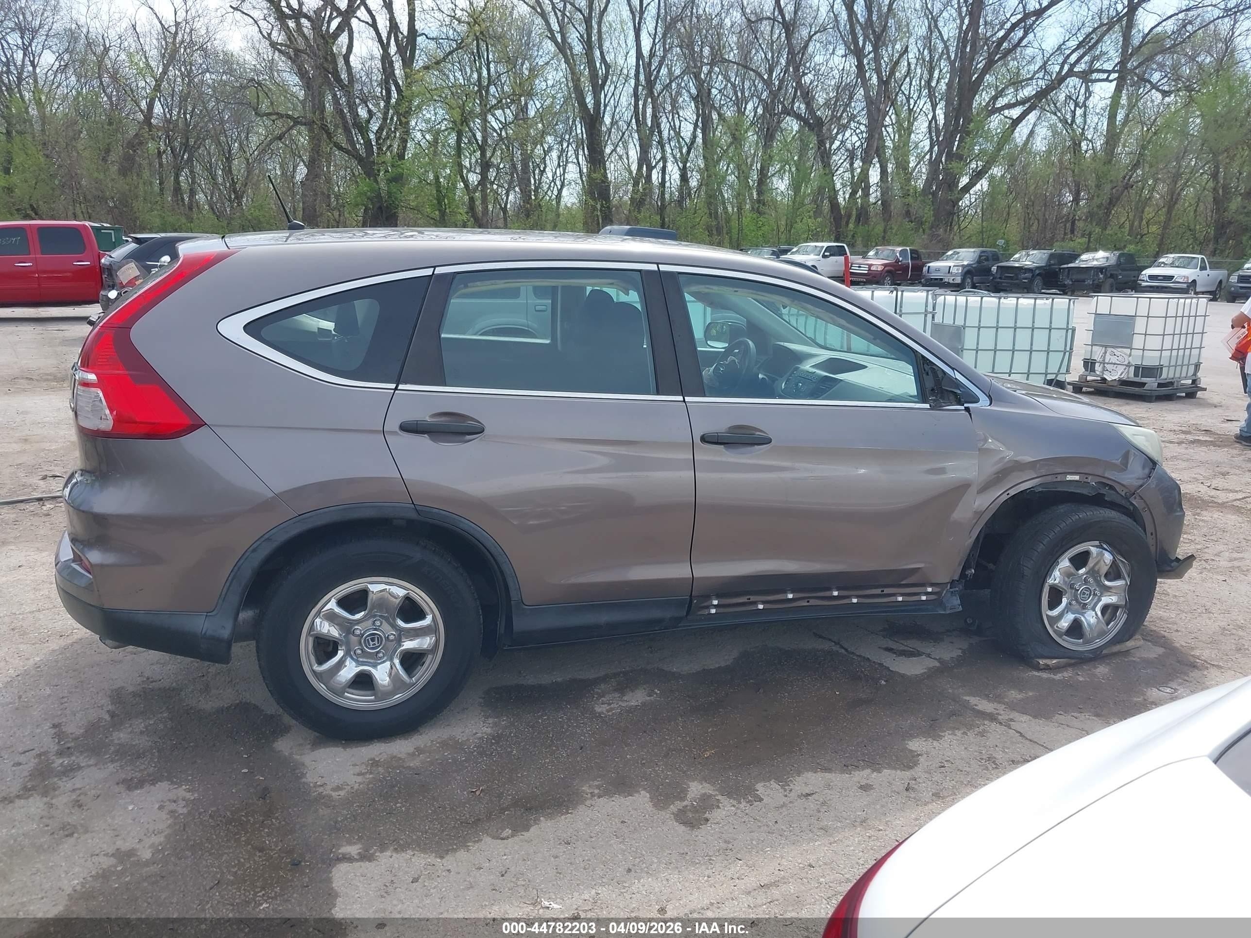 2015 Honda Cr-v Lx Gray vin: 5J6RM4H37FL113334