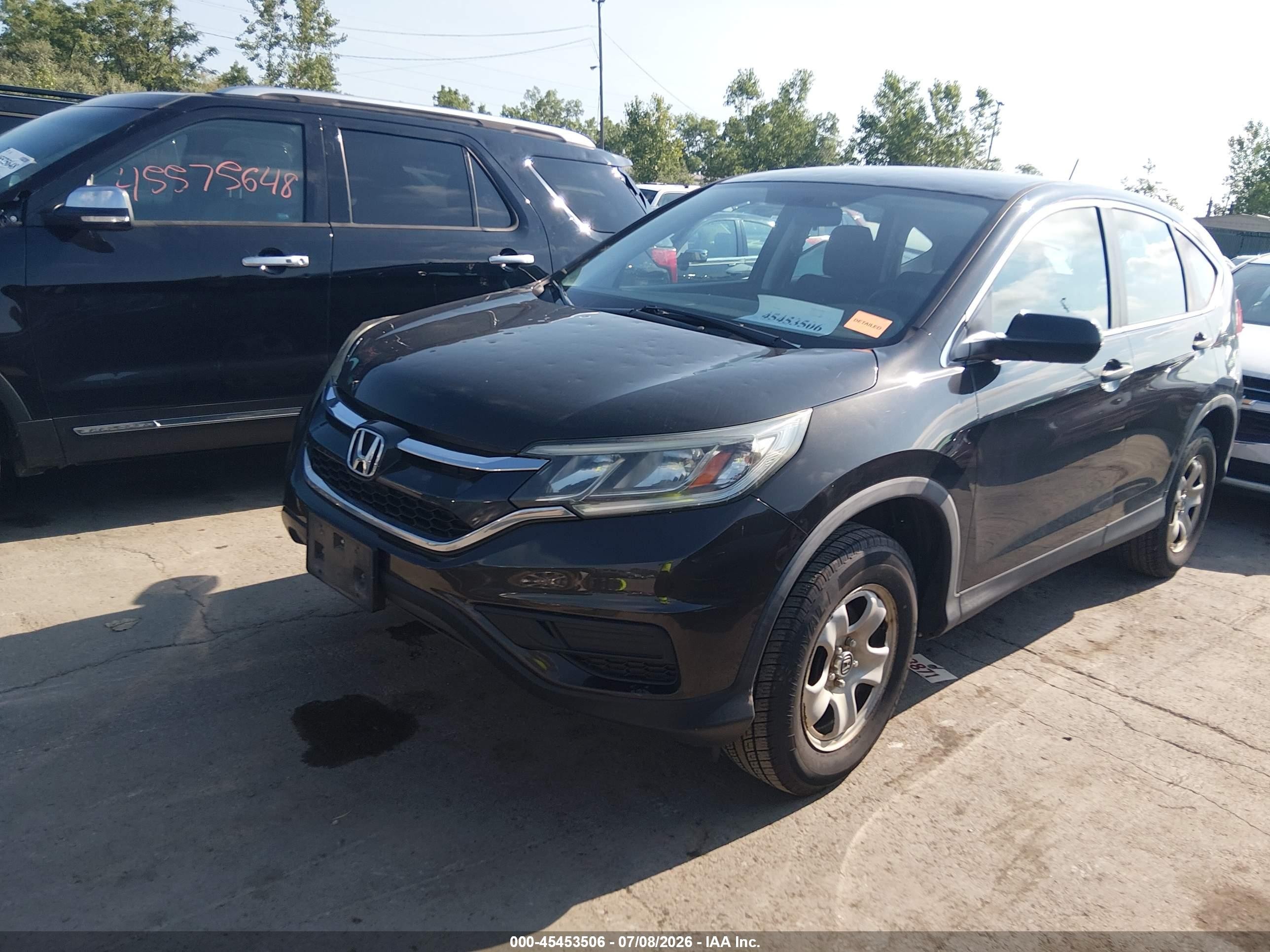 2015 Honda Cr-v Lx Black vin: 5J6RM4H37FL126441