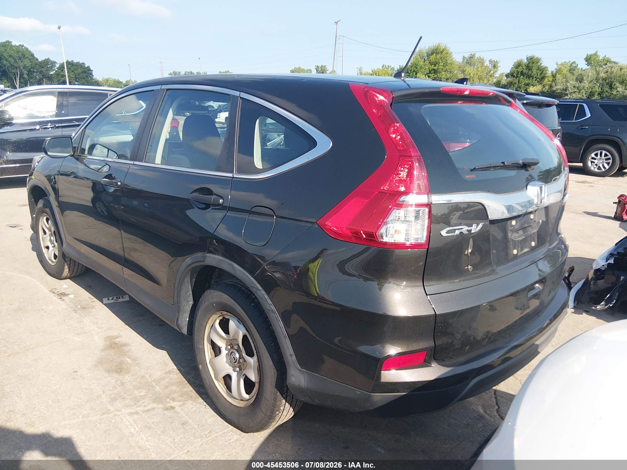 2015 Honda Cr-v Lx Black vin: 5J6RM4H37FL126441